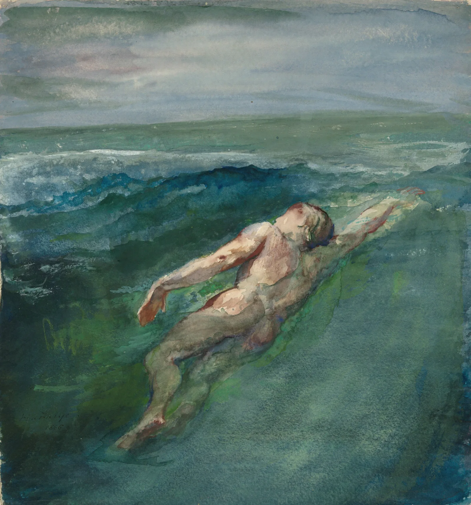 Swimmer Wall Art by John La Farge - Canvas Print