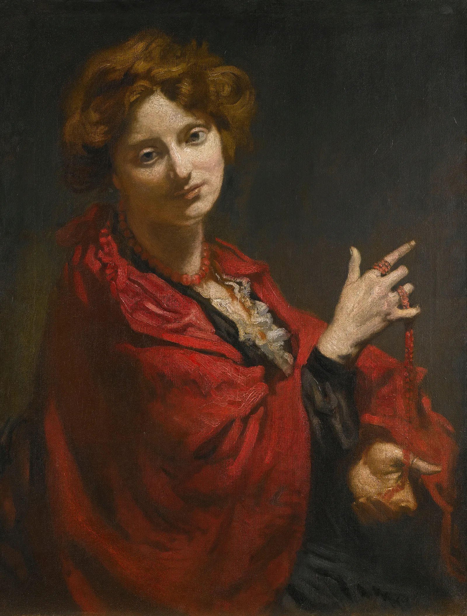 Anita Bartle The Red Shawl Wall Art by William Orpen - Canvas Print