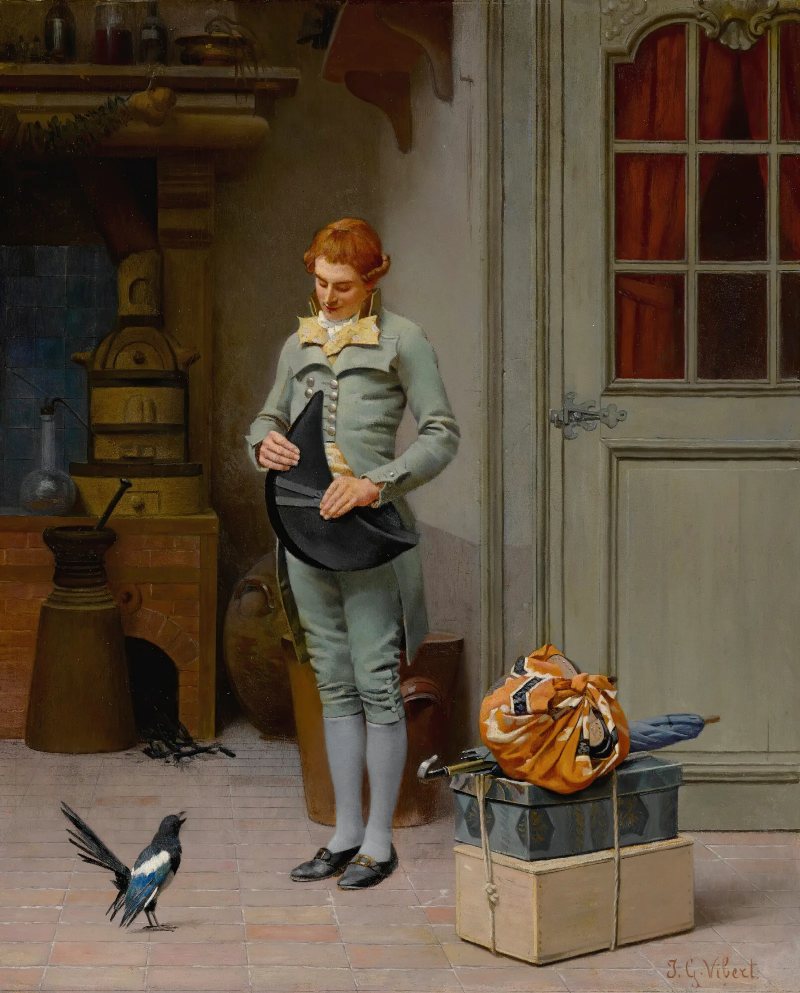 Le Nouveau Commis Wall Art by Jehan Georges Vibert - Canvas Print