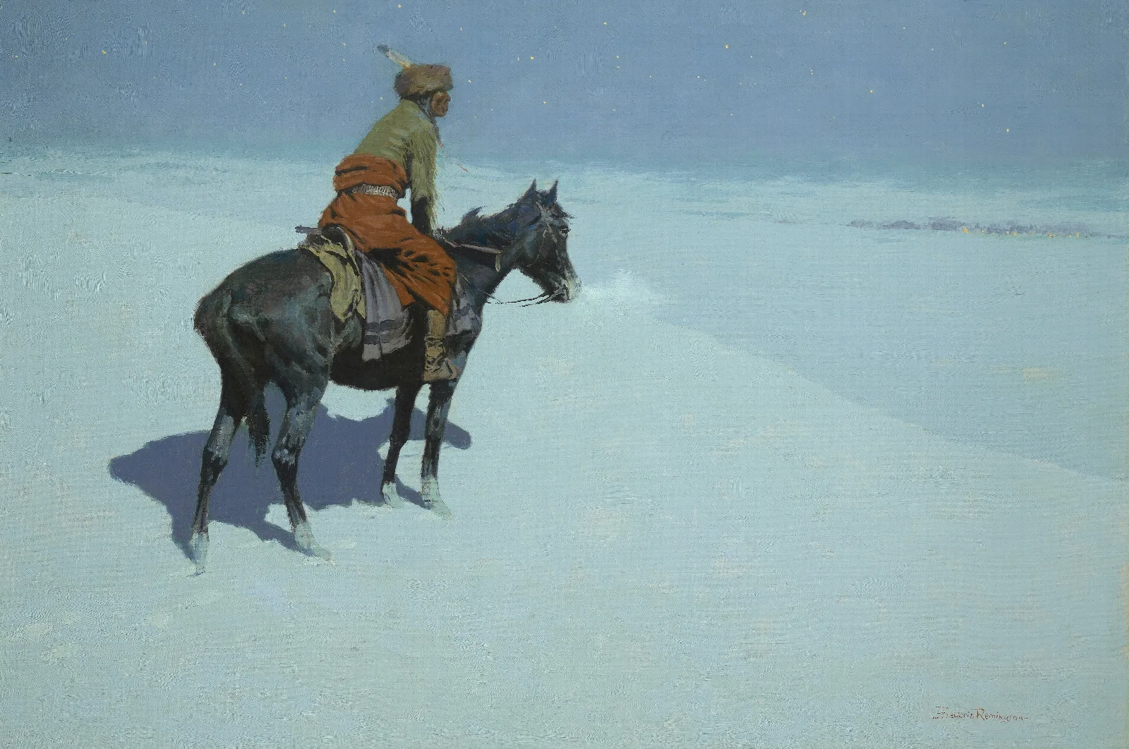 Friends Or Foes The Scout Wall Art by Frederic Remington - Canvas Print