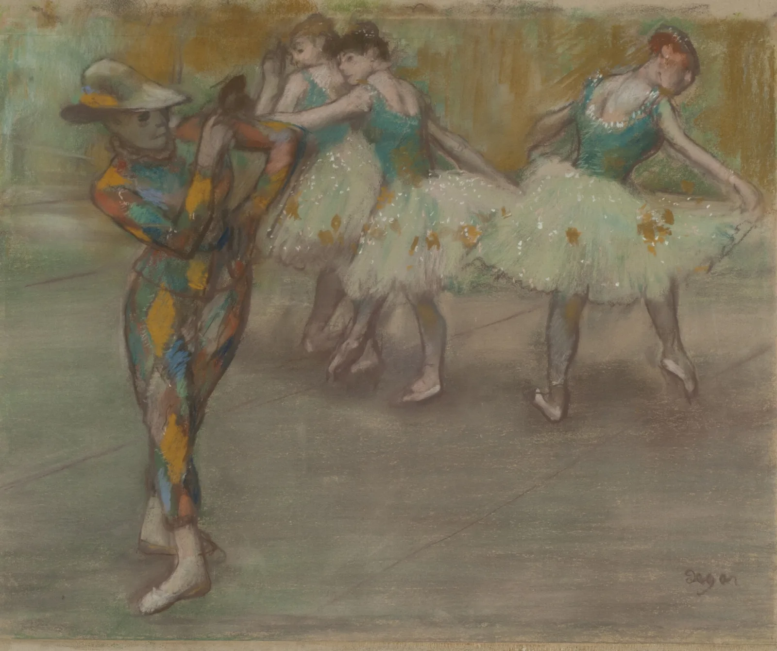 Harlequin Dance Wall Art by Edgar Degas - Canvas Print