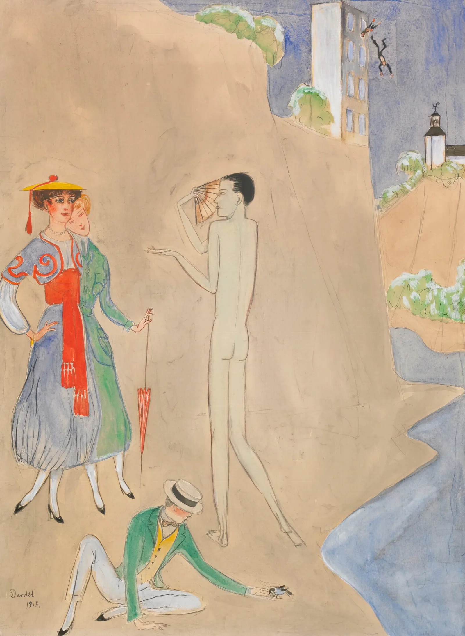 Konversation Wall Art by Nils Dardel - Canvas Print