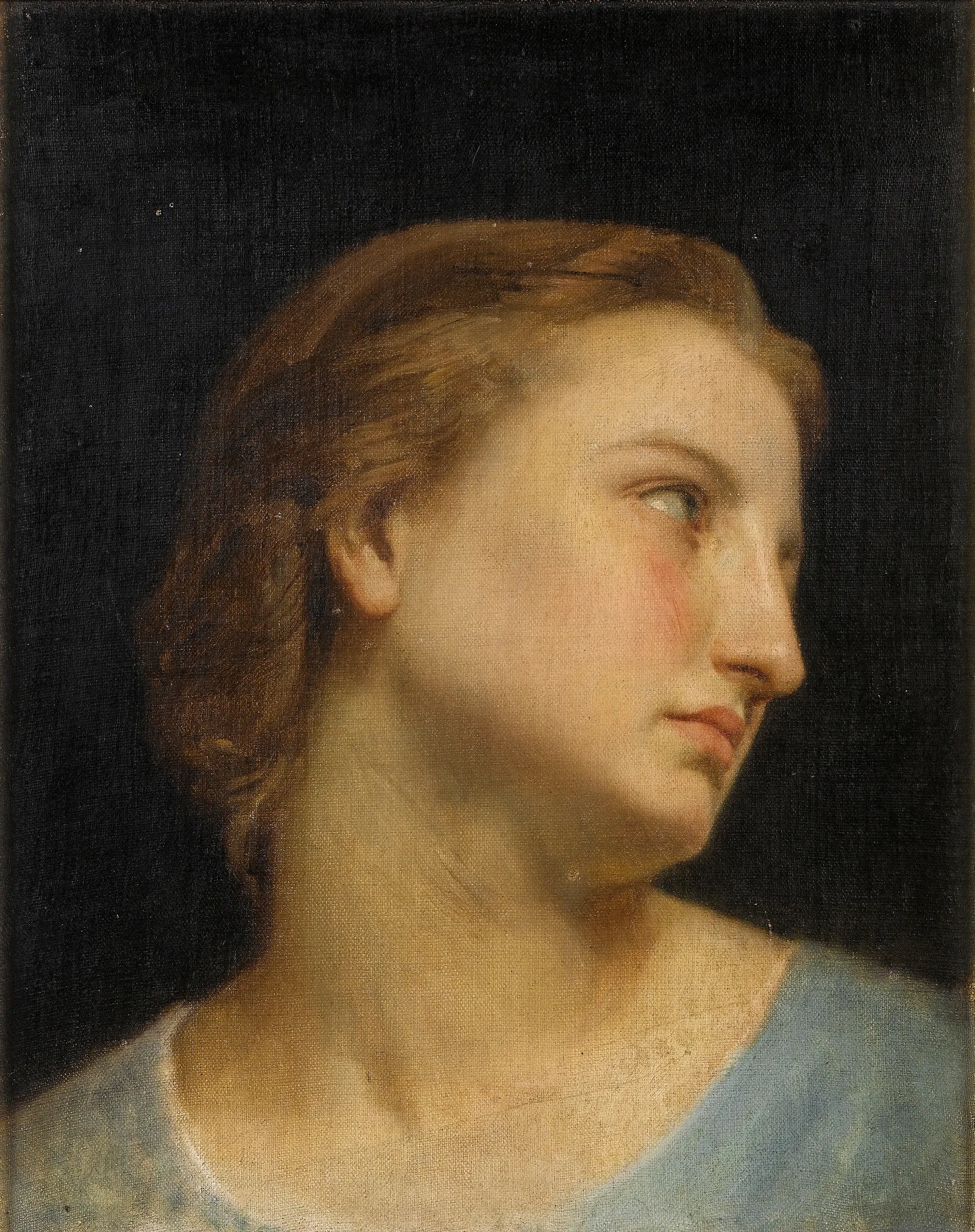 Study Of A Womans Head Philomele Et Progne Wall Art by William Bouguereau - Canvas Print