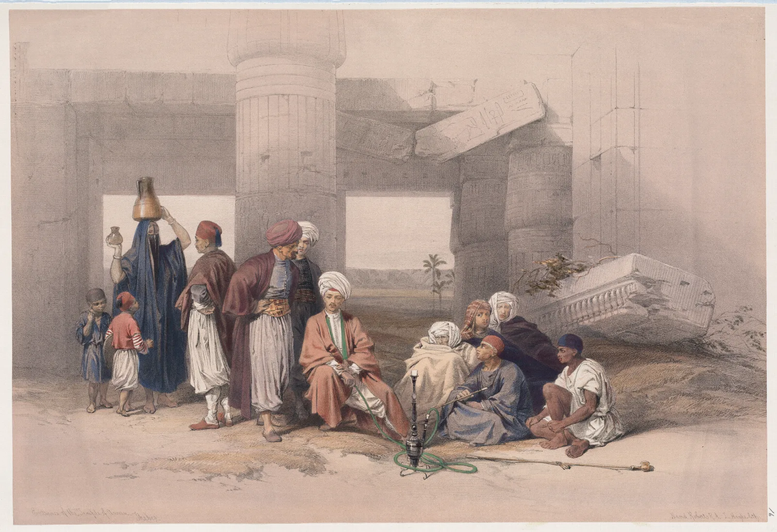 Entrance Of The Temple Of Amun Thebes Wall Art by David Roberts - Canvas Print