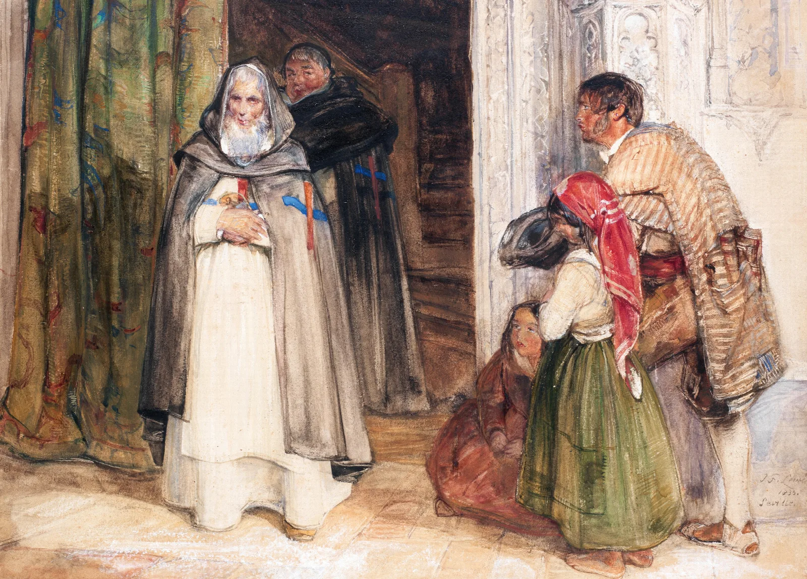 Asking For Alms Wall Art by John Frederick Lewis - Canvas Print