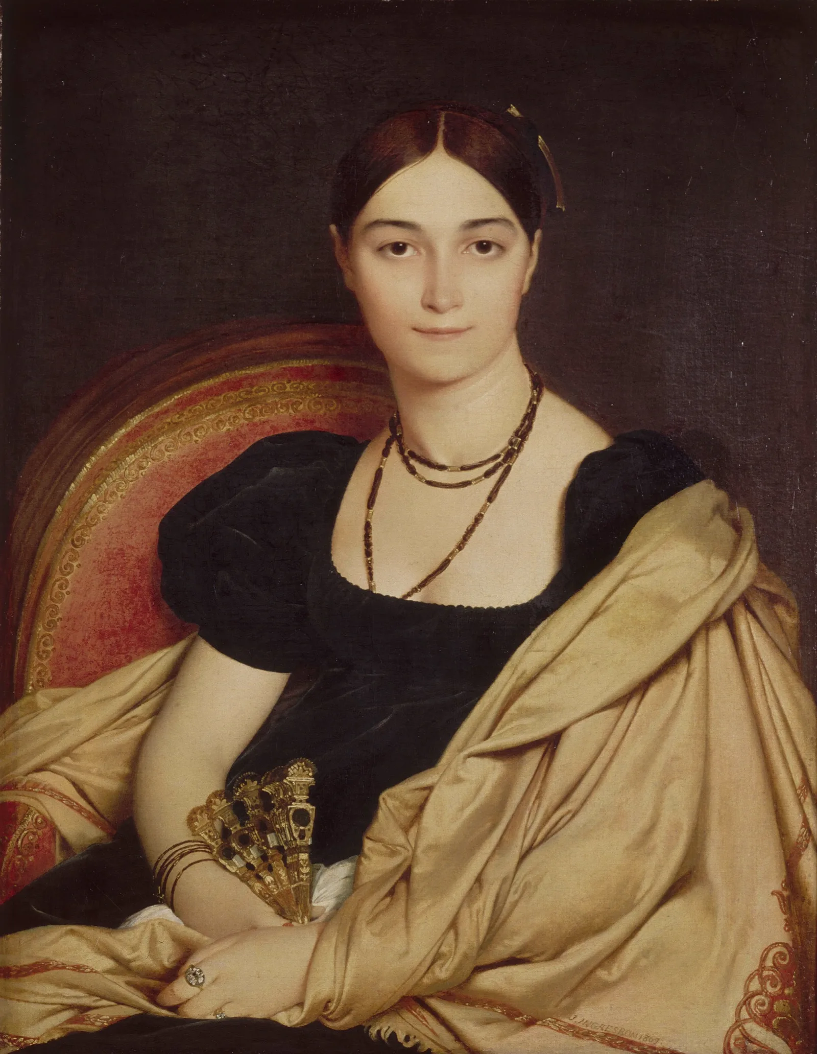 Portrait De Madame Duvaucey Wall Art by Jean Auguste Dominique Ingres - Canvas Print