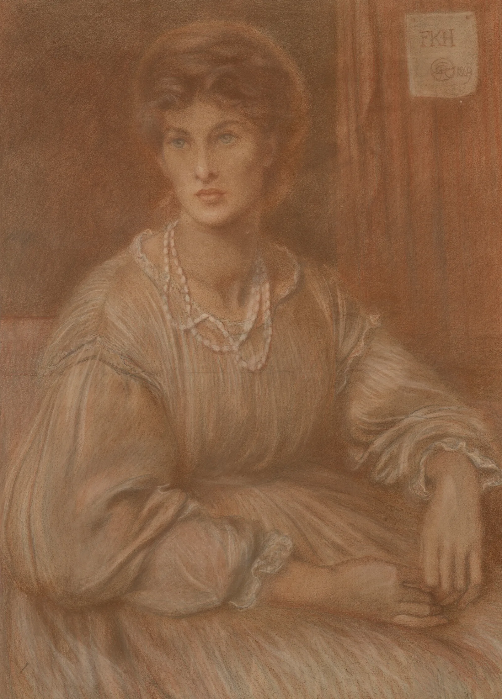 Portrait Of Mrs Charles Howell Wall Art by Dante Gabriel Rossetti - Canvas Print