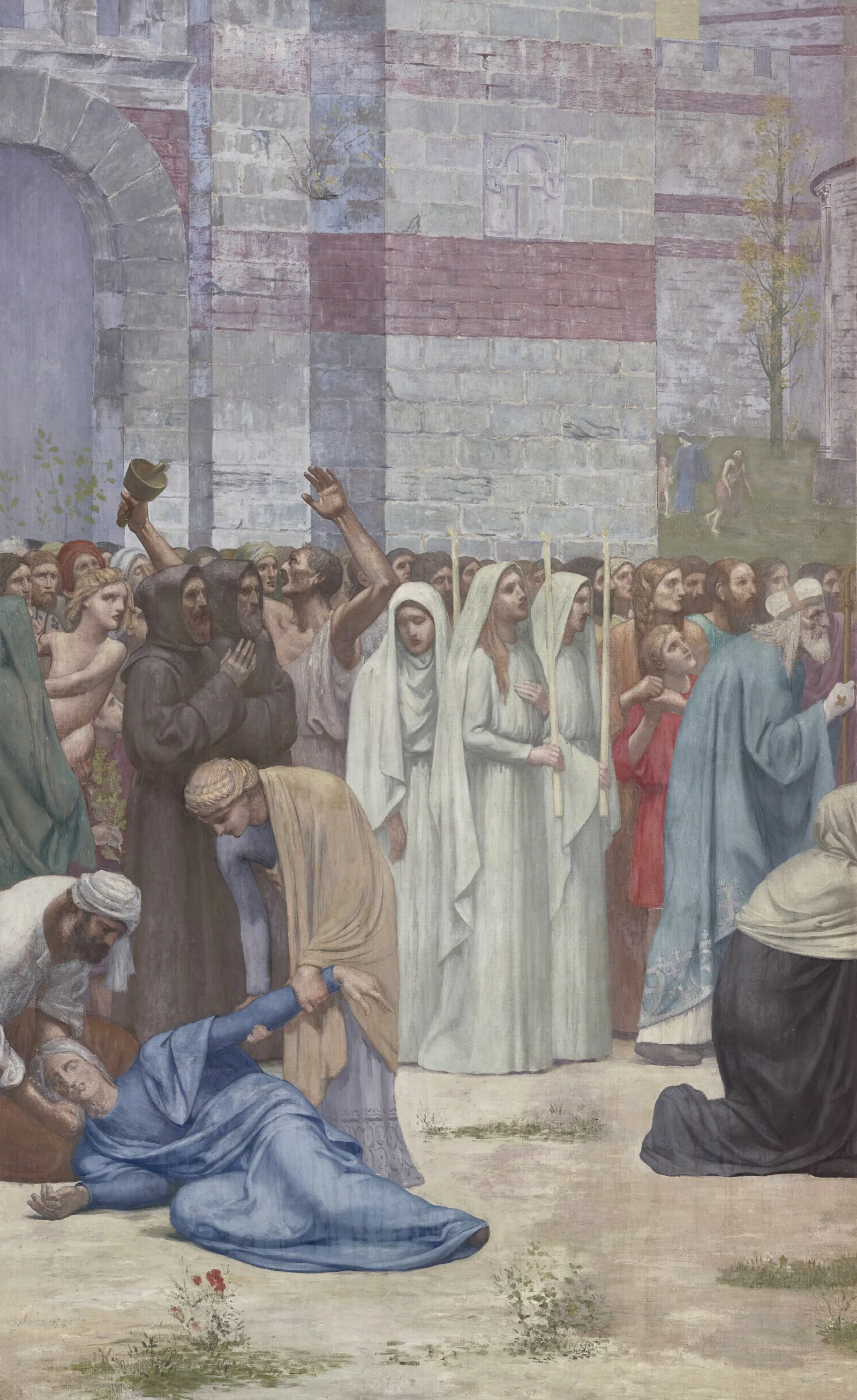Sainte Genevieve Ravitaillant Paris Assiege 4 Wall Art by Pierre Puvis de Chavannes - Canvas Print