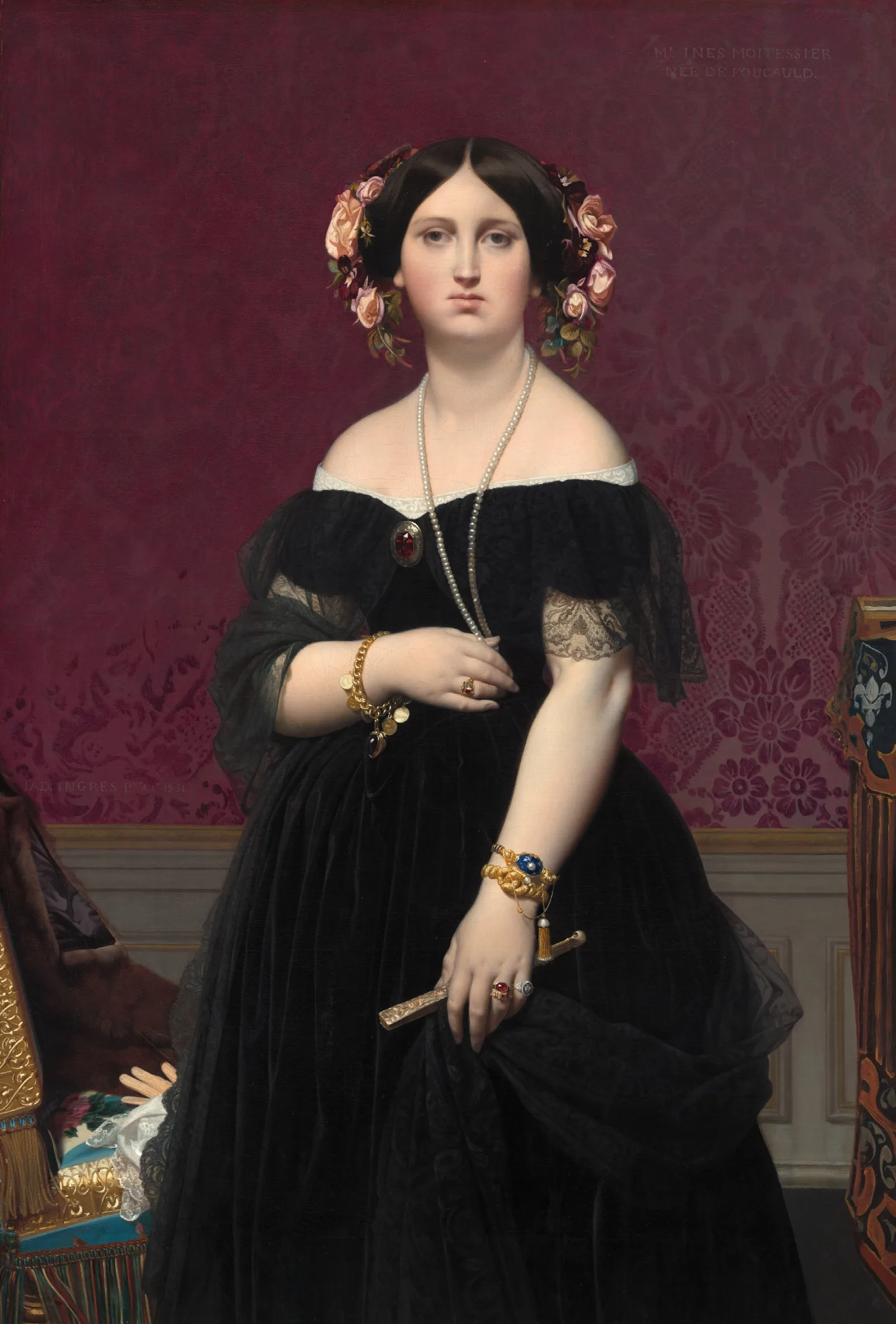 Madame Moitessier 3 Wall Art by Jean Auguste Dominique Ingres - Canvas Print