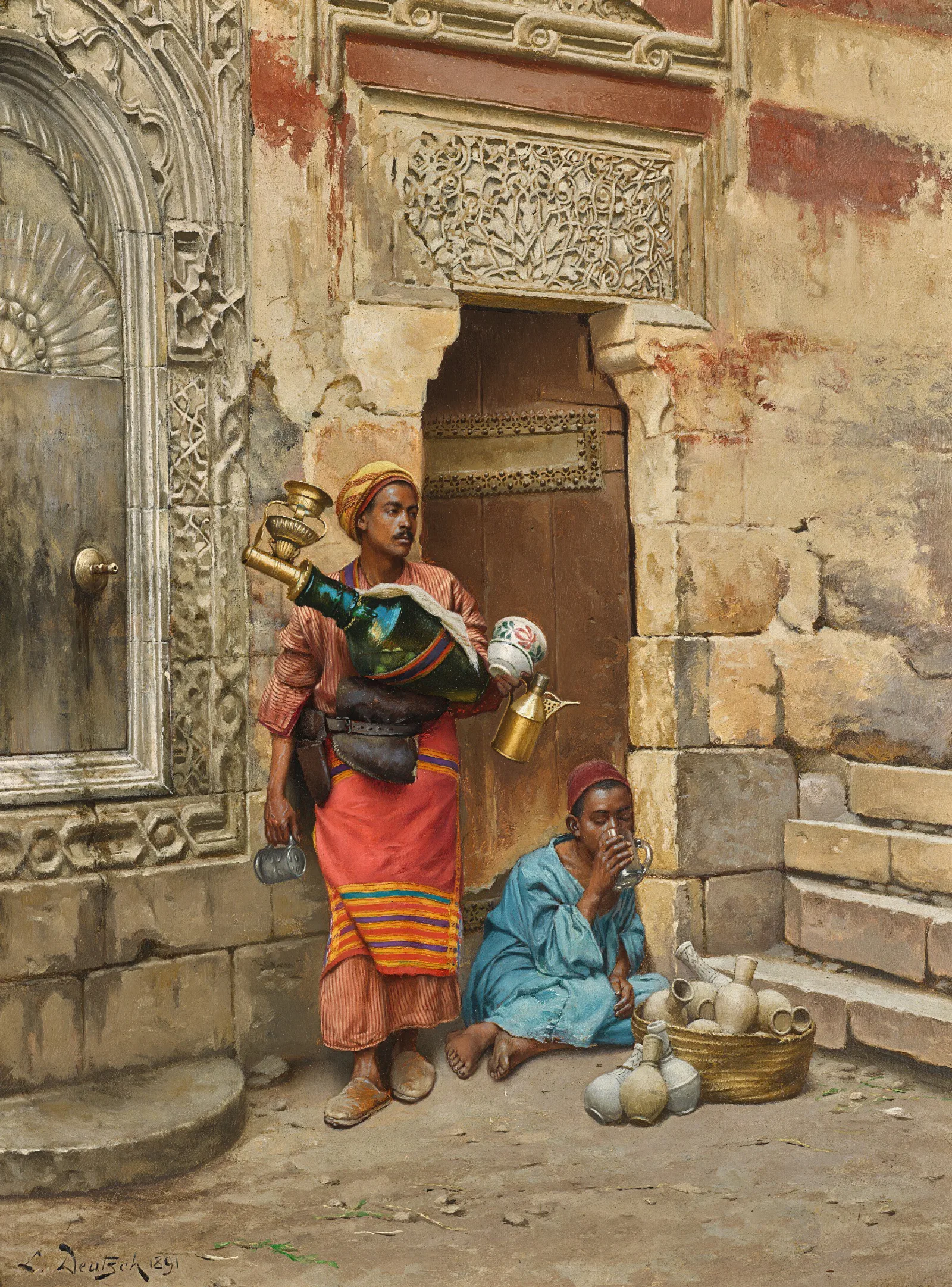 The Water Seller Wall Art by Ludwig Deutsch - Canvas Print