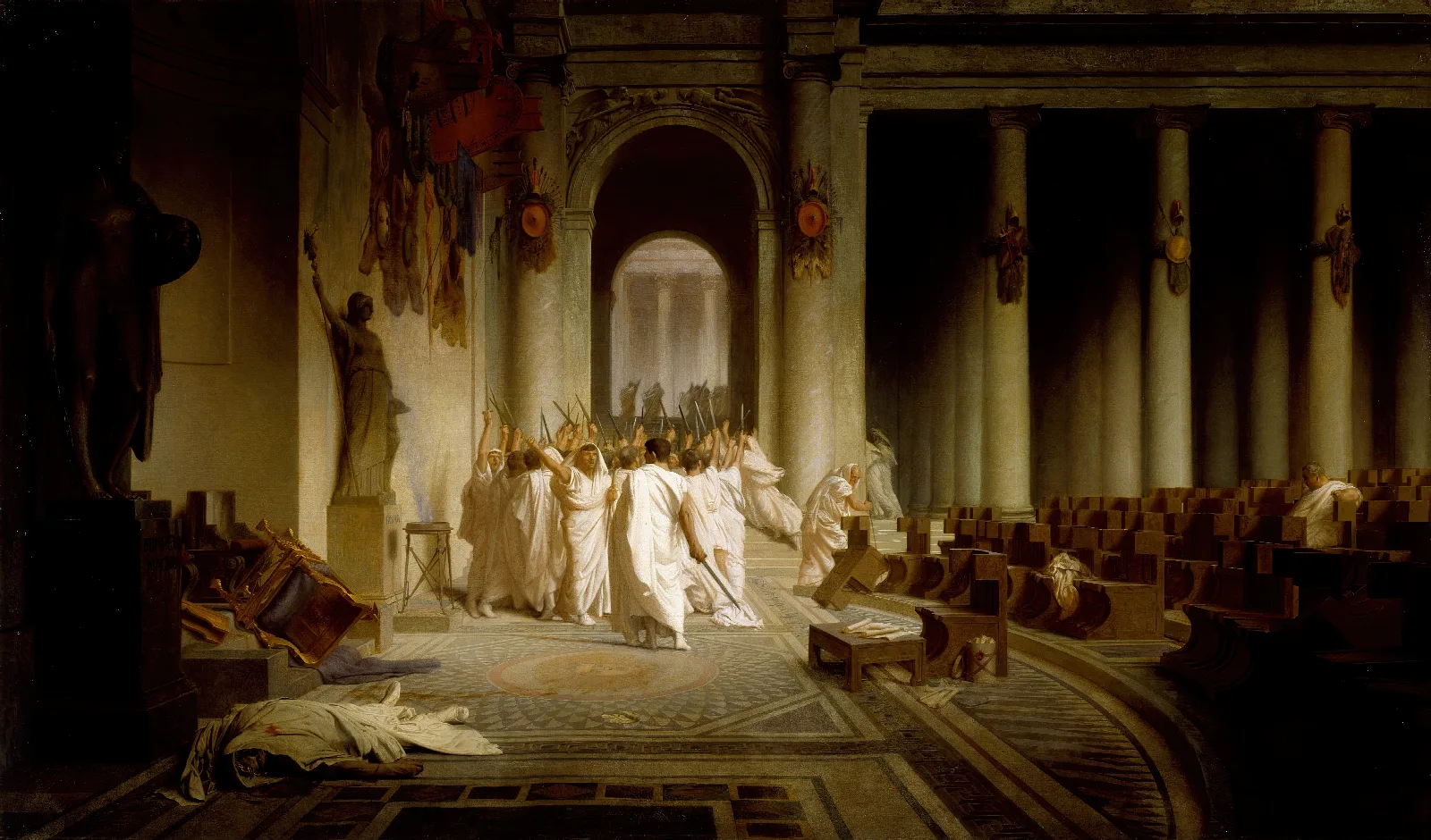 The Death Of Caesar Wall Art by Jean-Léon Gérôme - Canvas Print