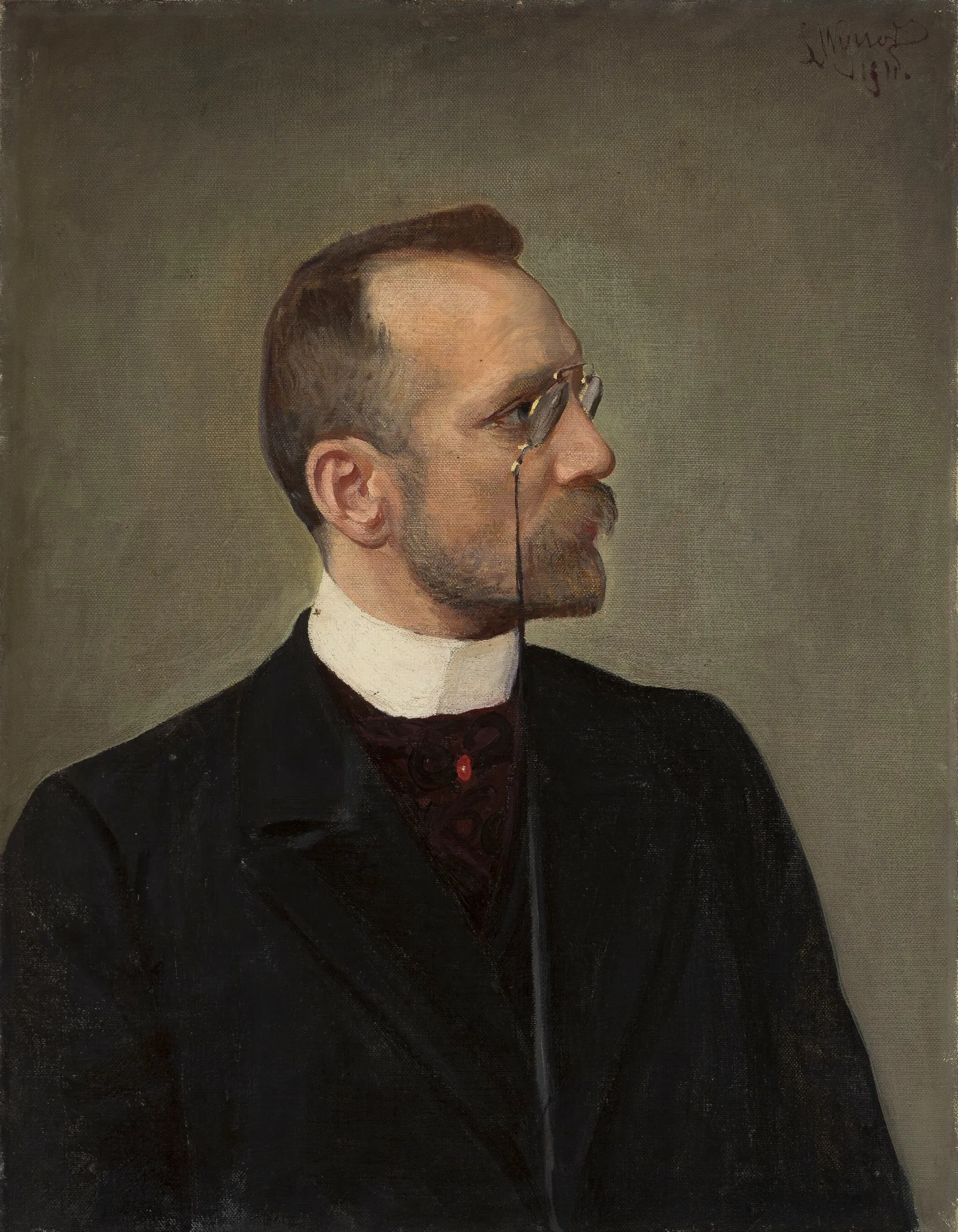 Portrait Of Mikolaj Brzeski Wall Art by Leon Wyczółkowski - Canvas Print