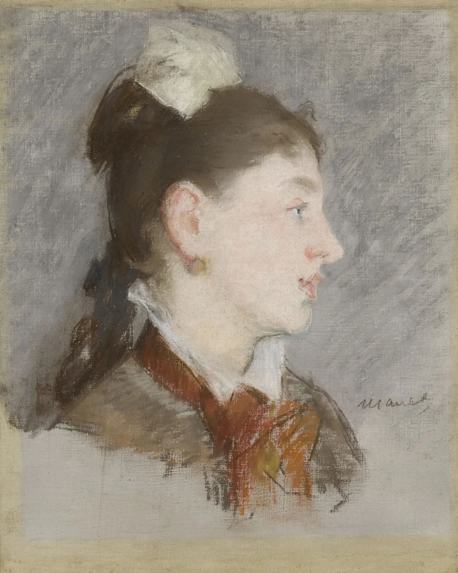 Jeune Fille Au Col Casse De Profil Wall Art by Édouard Manet - Canvas Print