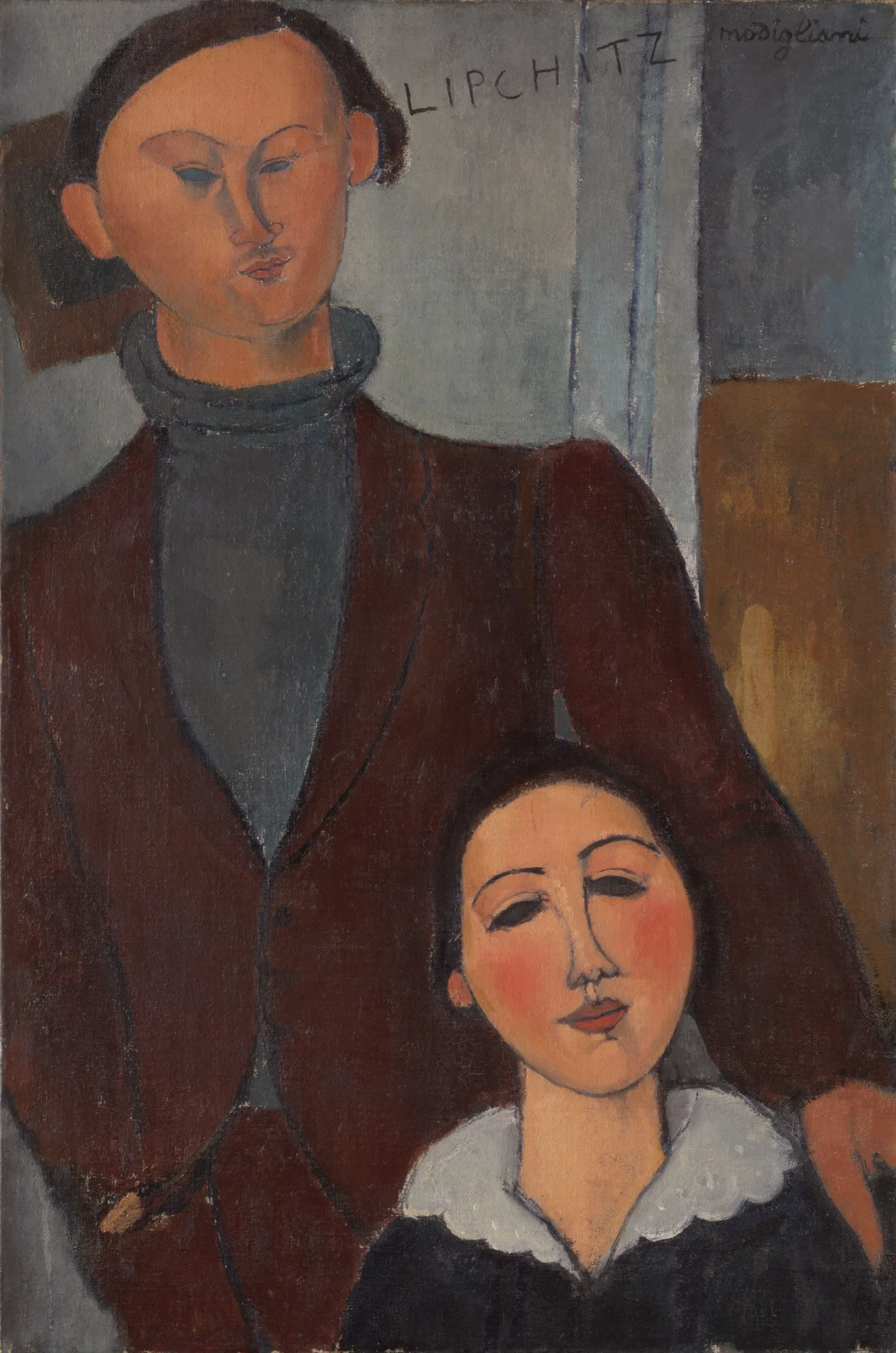 Jacques And Berthe Lipchitz Wall Art by Amedeo Modigliani - Canvas Print