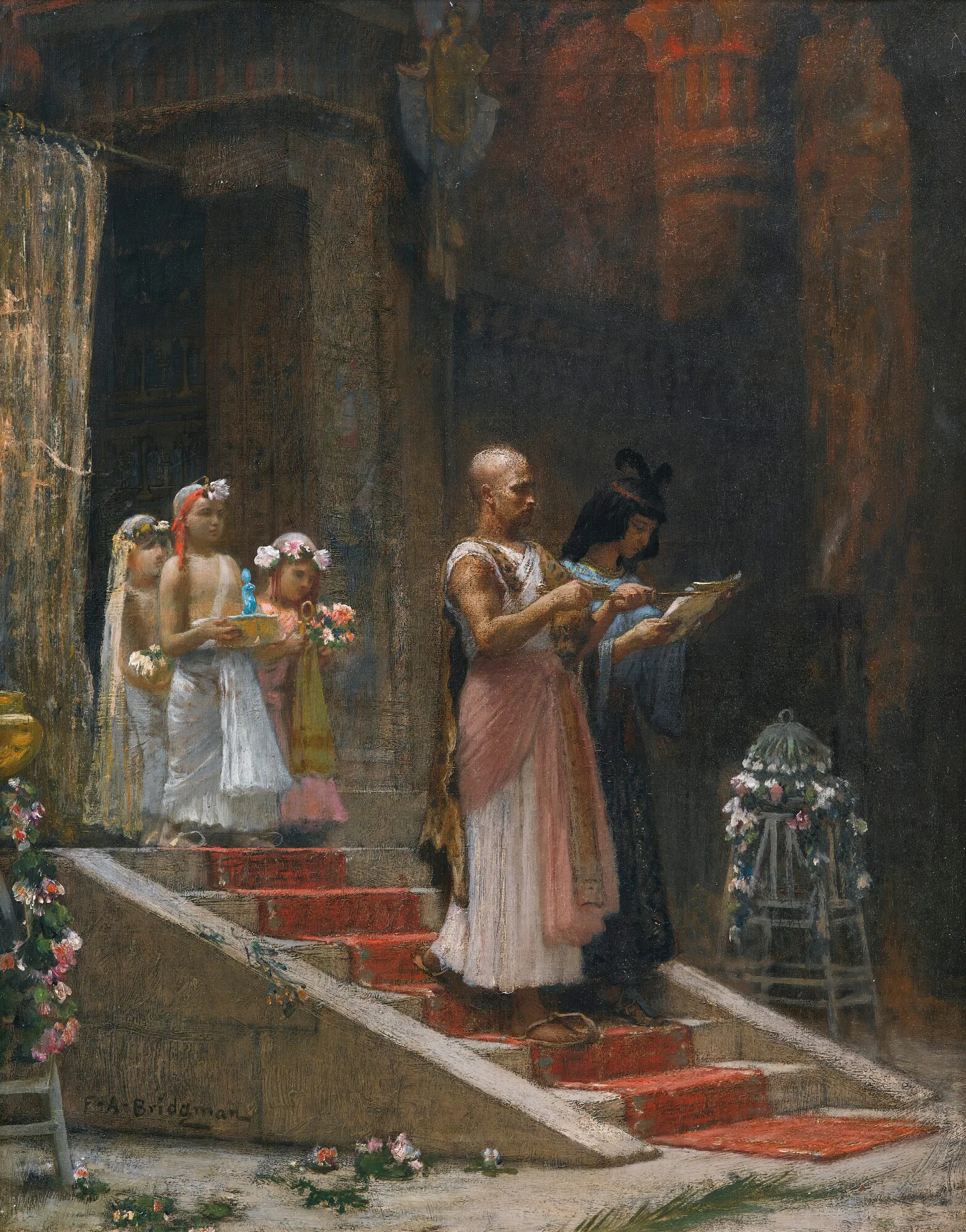An Egyptian Procession Wall Art by Frederick Arthur Bridgman - Canvas Print