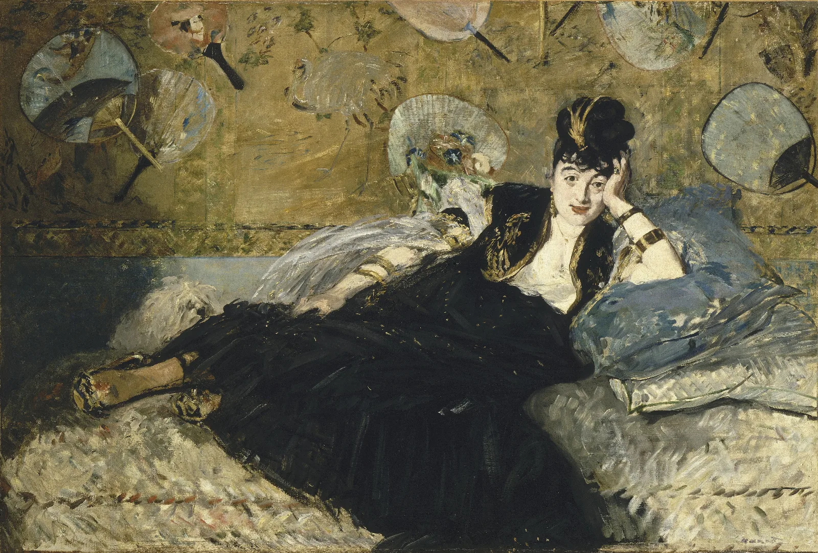 Woman With Fans Wall Art by Édouard Manet - Canvas Print