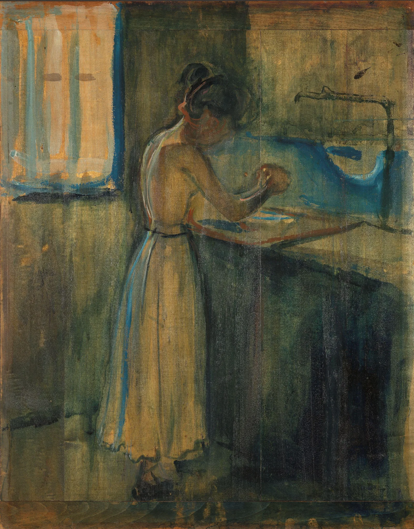 Young Woman Washing Herself Wall Art by Edvard Munch - Canvas Print