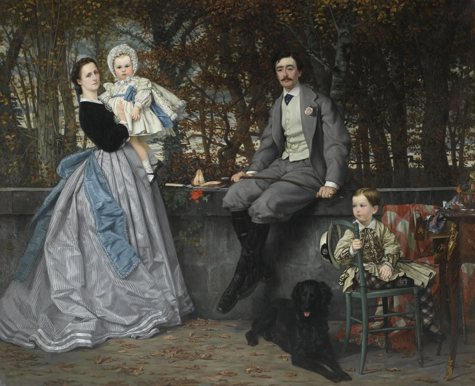 Portrait Of The Marquis And Marchioness Of Miramon And Their Children Wall Art by James Tissot - Canvas Print