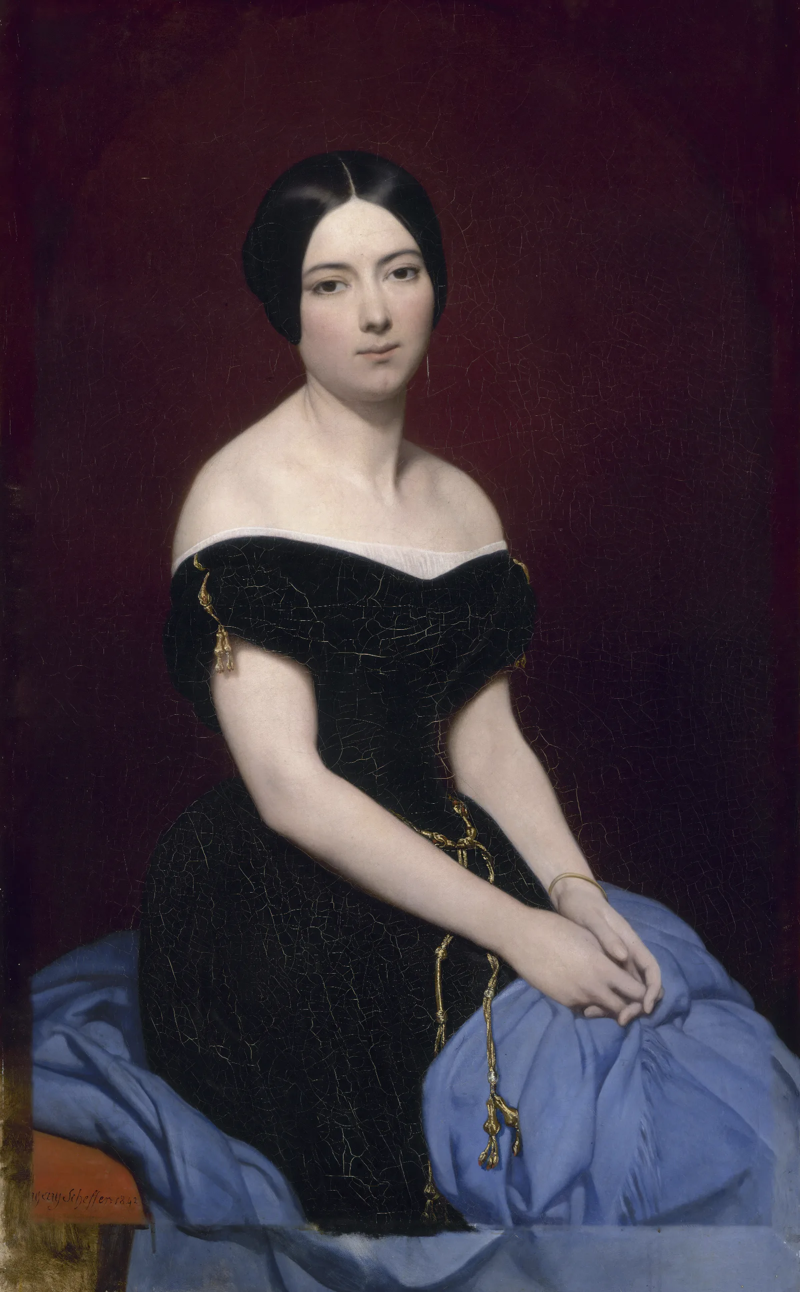Portrait Of Madame Edouard Caillard Wall Art by Ary Scheffer - Canvas Print