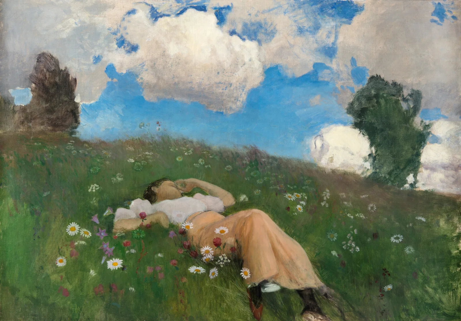 Saimi In The Meadow Wall Art by Eero Järnefelt - Canvas Print