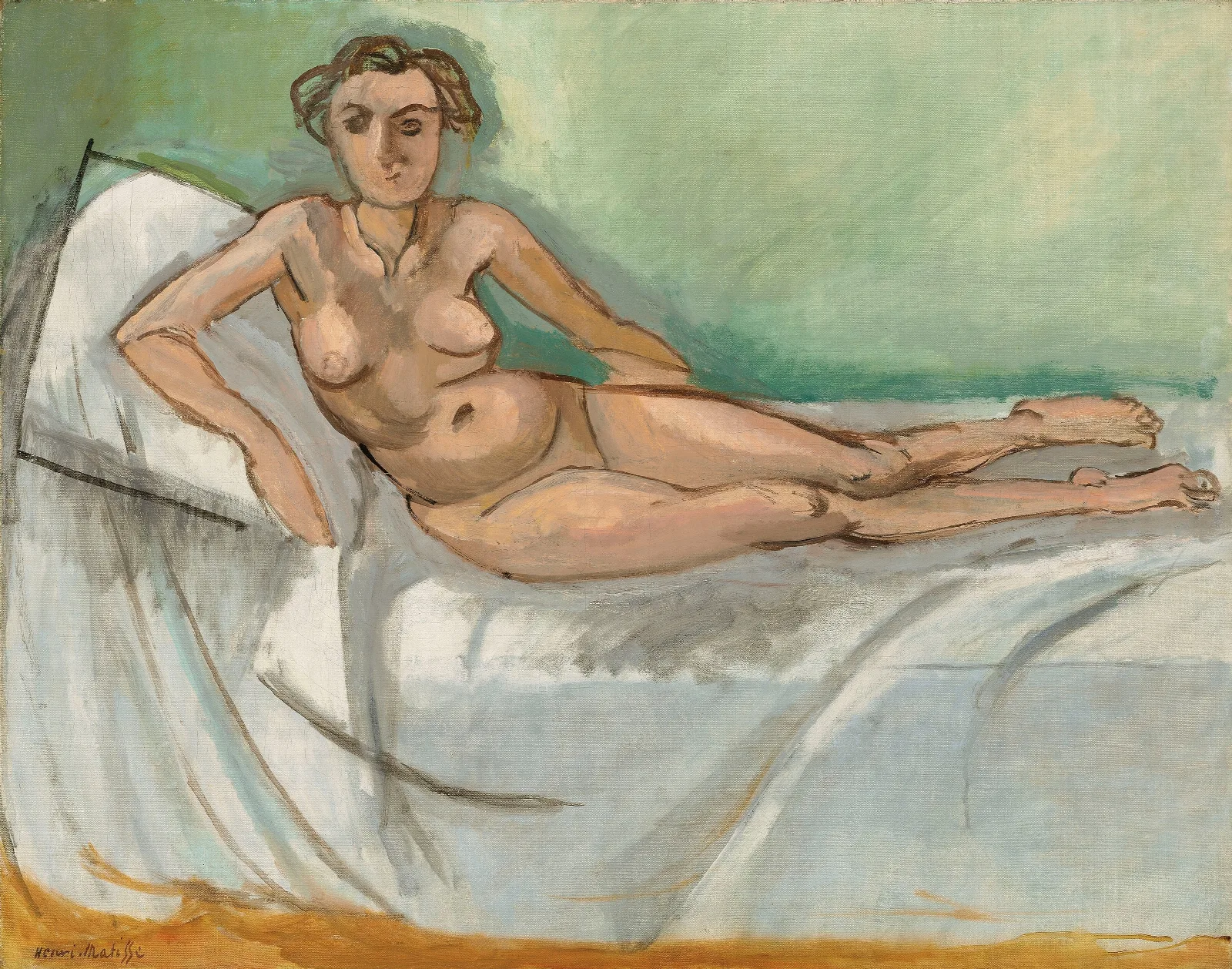 Nu Demi Couche Wall Art by Henri Matisse - Canvas Print