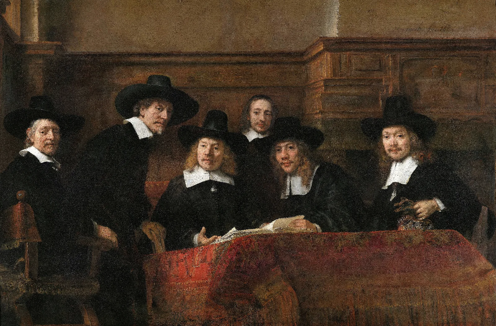 The Sampling Officials Of The Drapers Guild Wall Art by Rembrandt van Rijn - Canvas Print