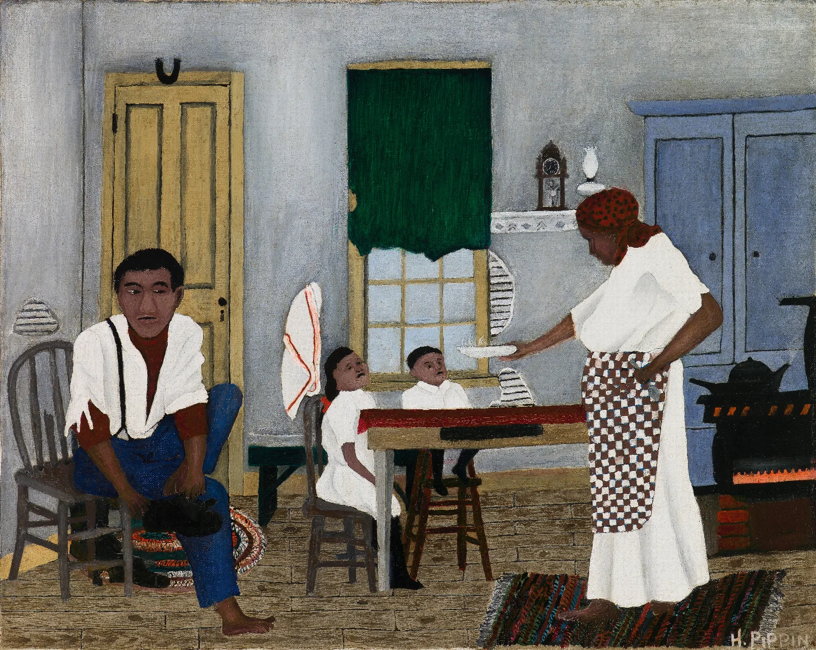 Sunday Morning Breakfast Wall Art by Horace Pippin - Canvas Print