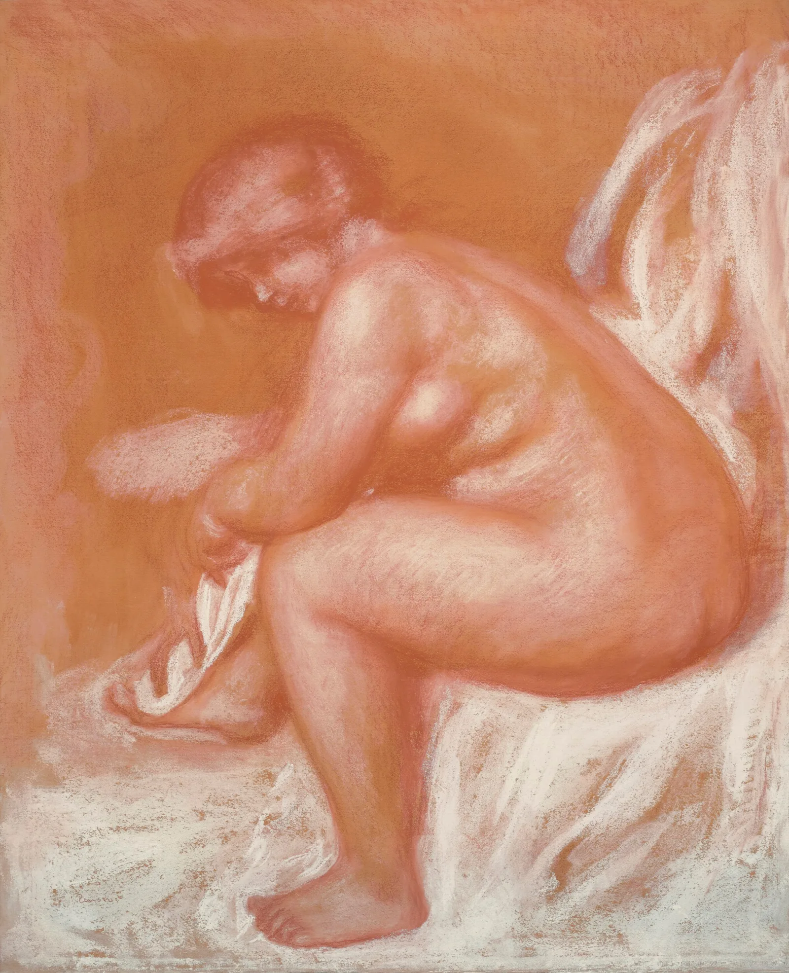 La Toilette Ou Femme Nue Sessuyant Wall Art by Pierre-Auguste Renoir - Canvas Print