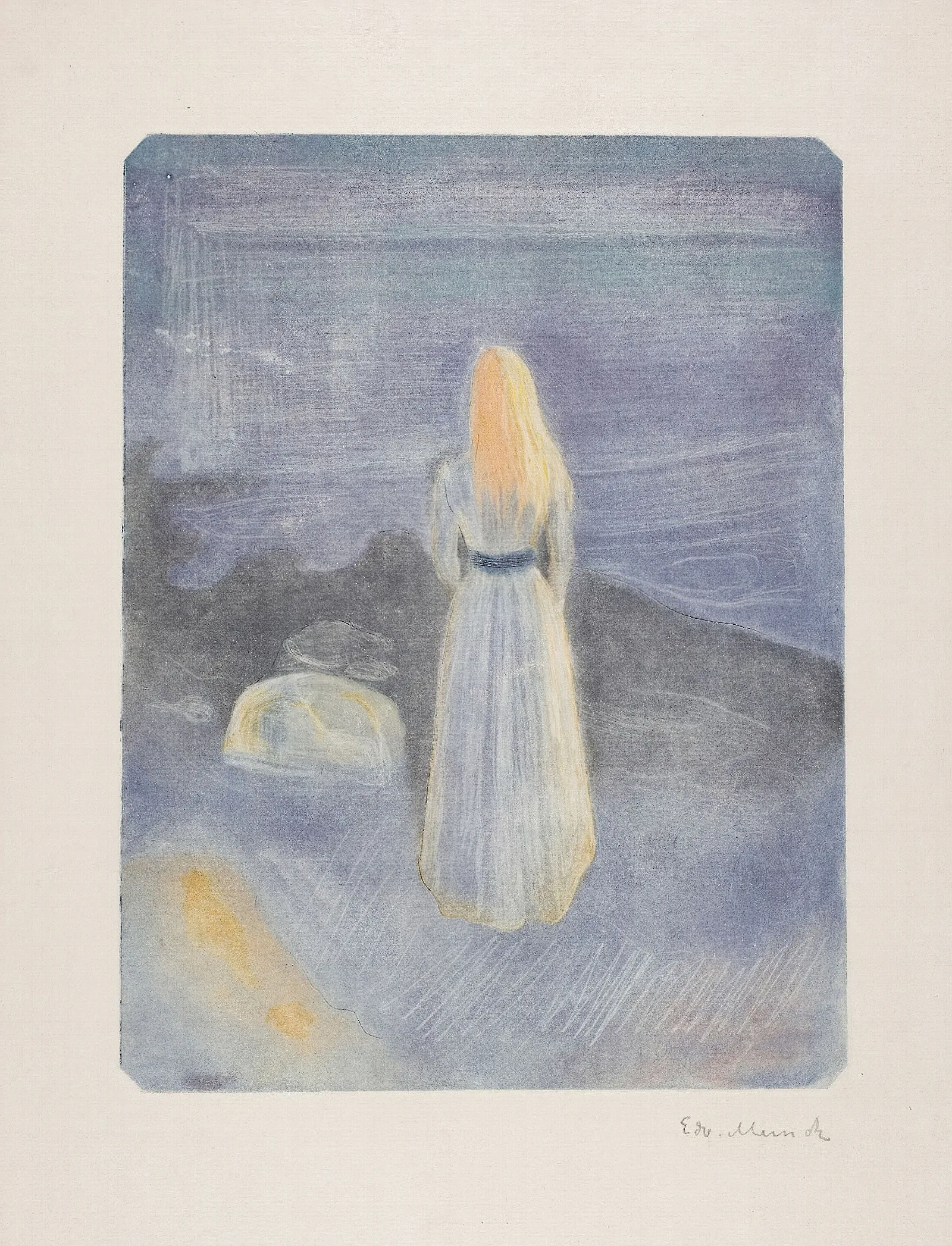 Young Woman On The Beach Wall Art by Edvard Munch - Canvas Print