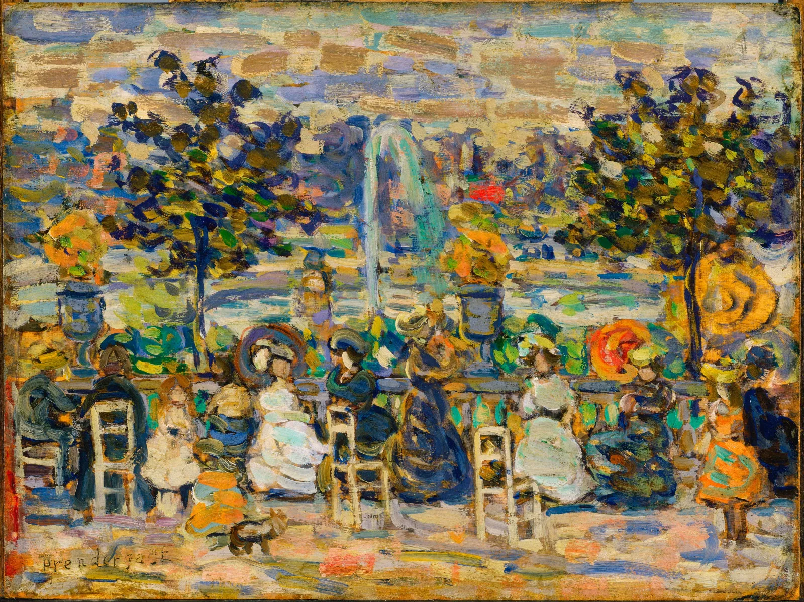In Luxembourg Gardens Wall Art by Maurice Prendergast - Canvas Print