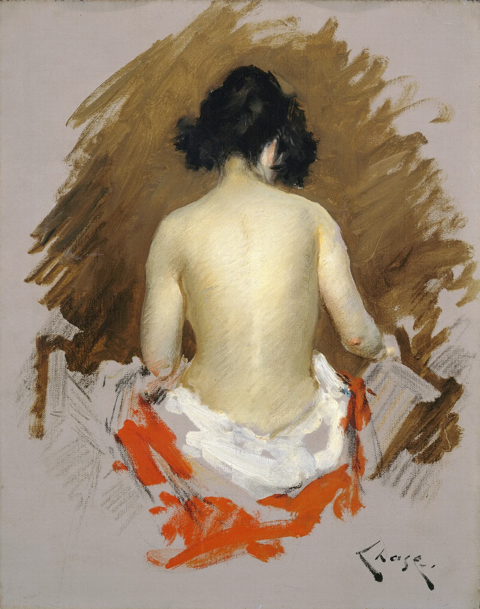 Nude 4 Wall Art by William Merritt Chase - Canvas Print