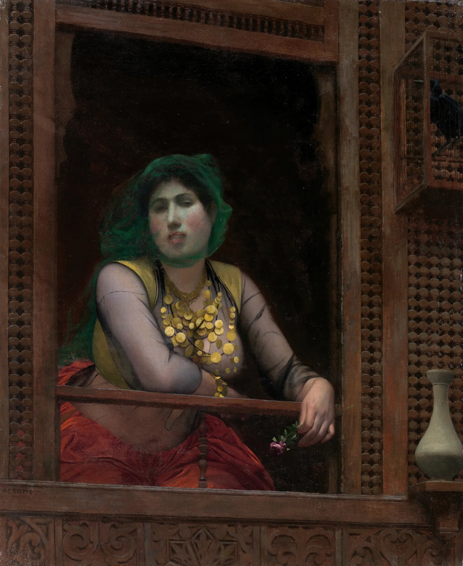 Woman At A Balcony Wall Art by Jean-Léon Gérôme - Canvas Print