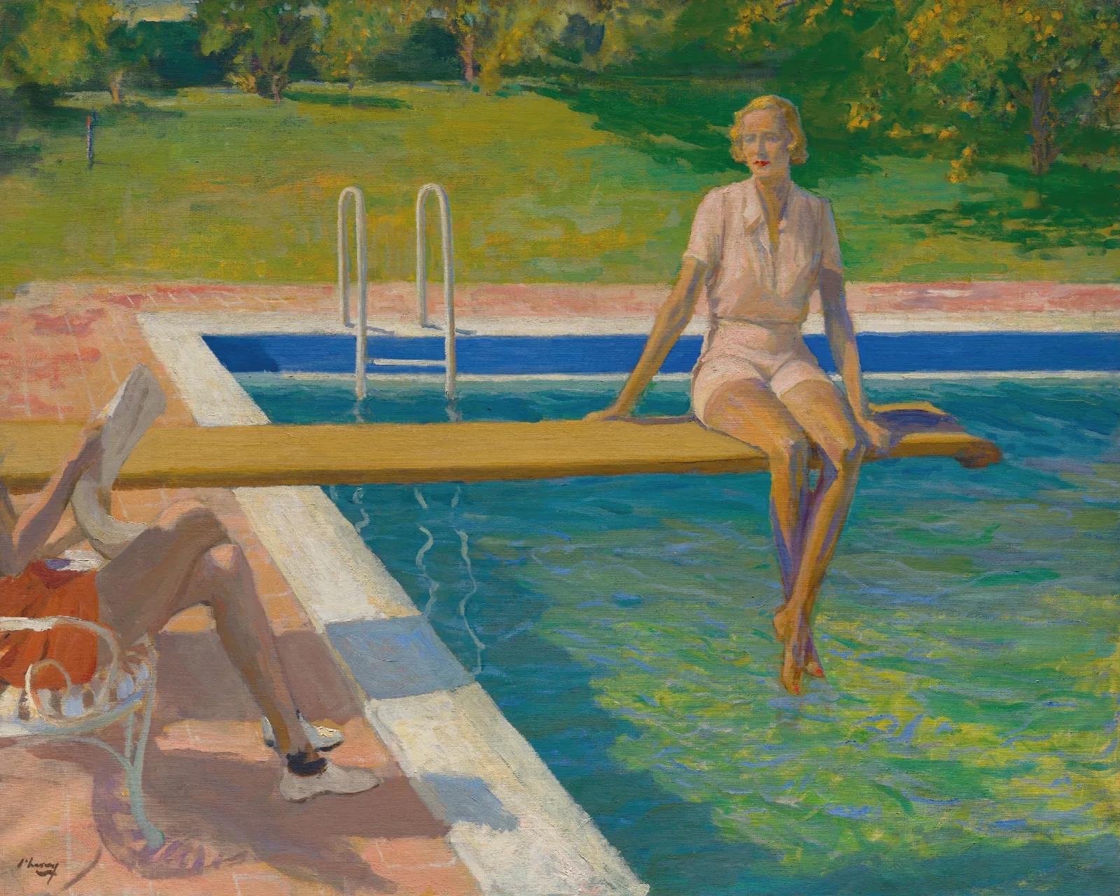 The Viscountess Castlerosse Palm Springs Wall Art by Sir John Lavery - Canvas Print
