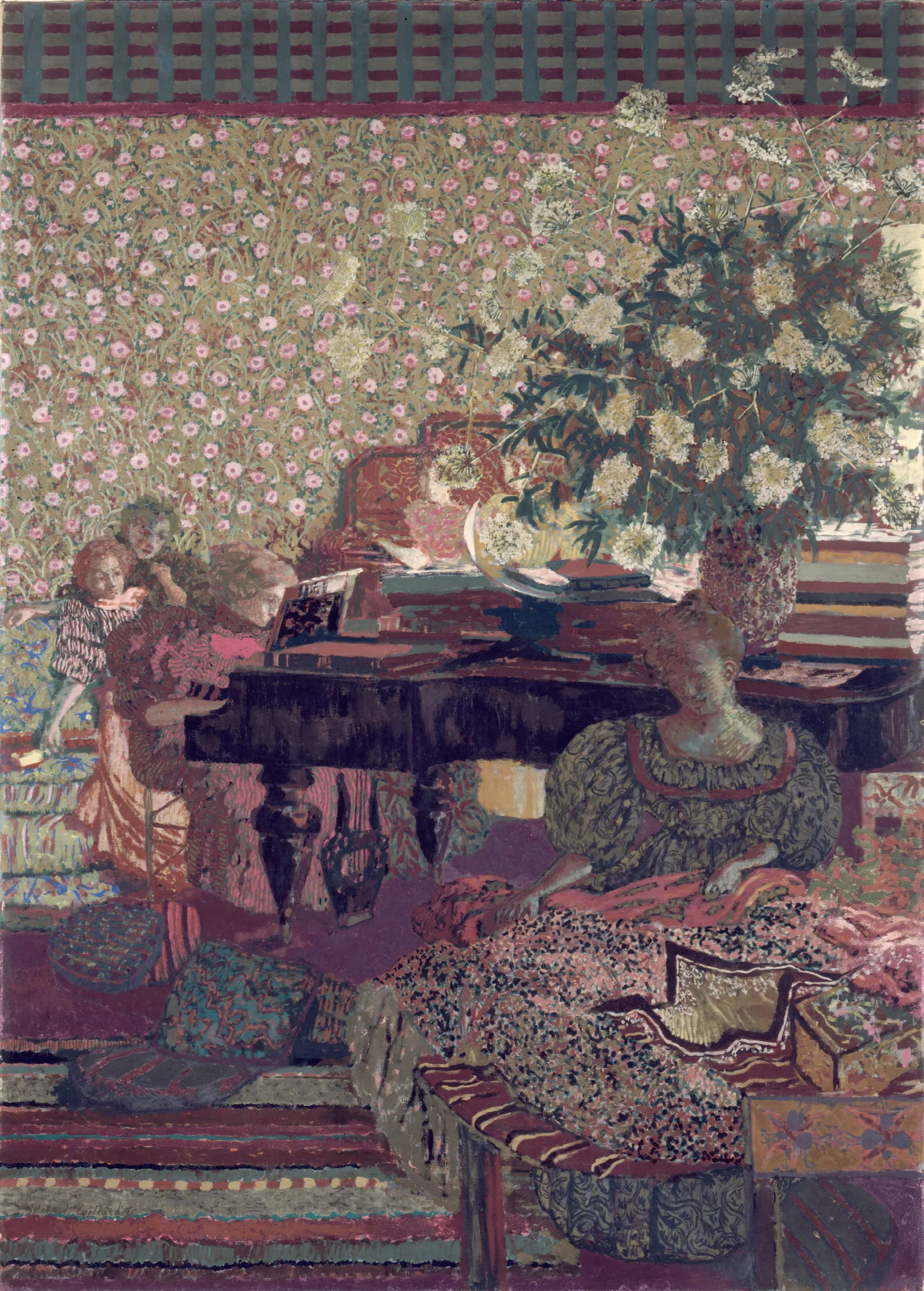 Personnages Dans Un Interieur La Musique Wall Art by Édouard Vuillard - Canvas Print
