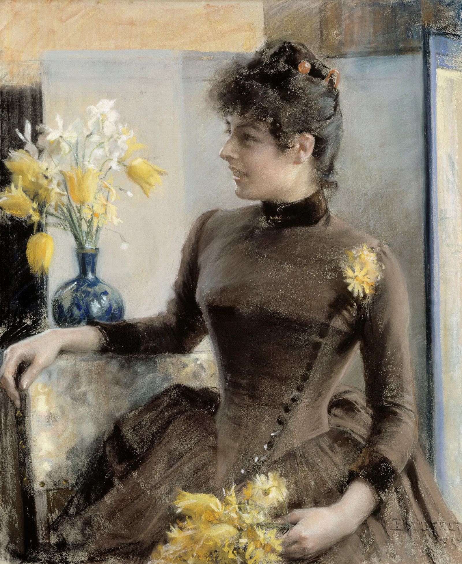 Parisienne Wall Art by Albert Edelfelt - Canvas Print