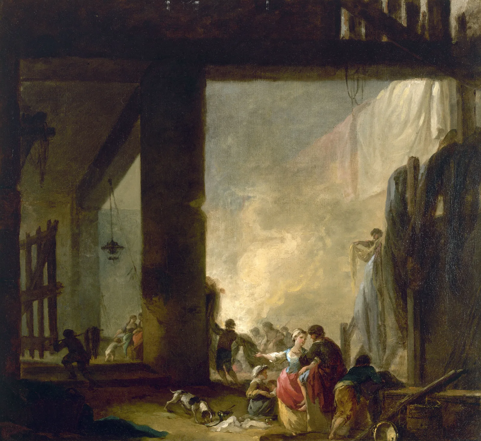La Blanchisserie Wall Art by Hubert Robert - Canvas Print