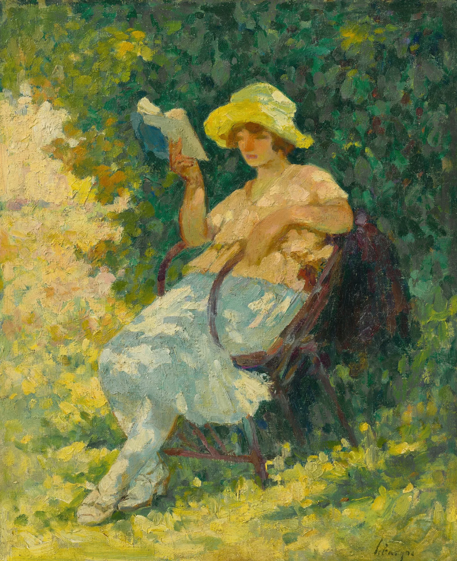 La Lecture Au Jardin Wall Art by Henri Lebasque - Canvas Print