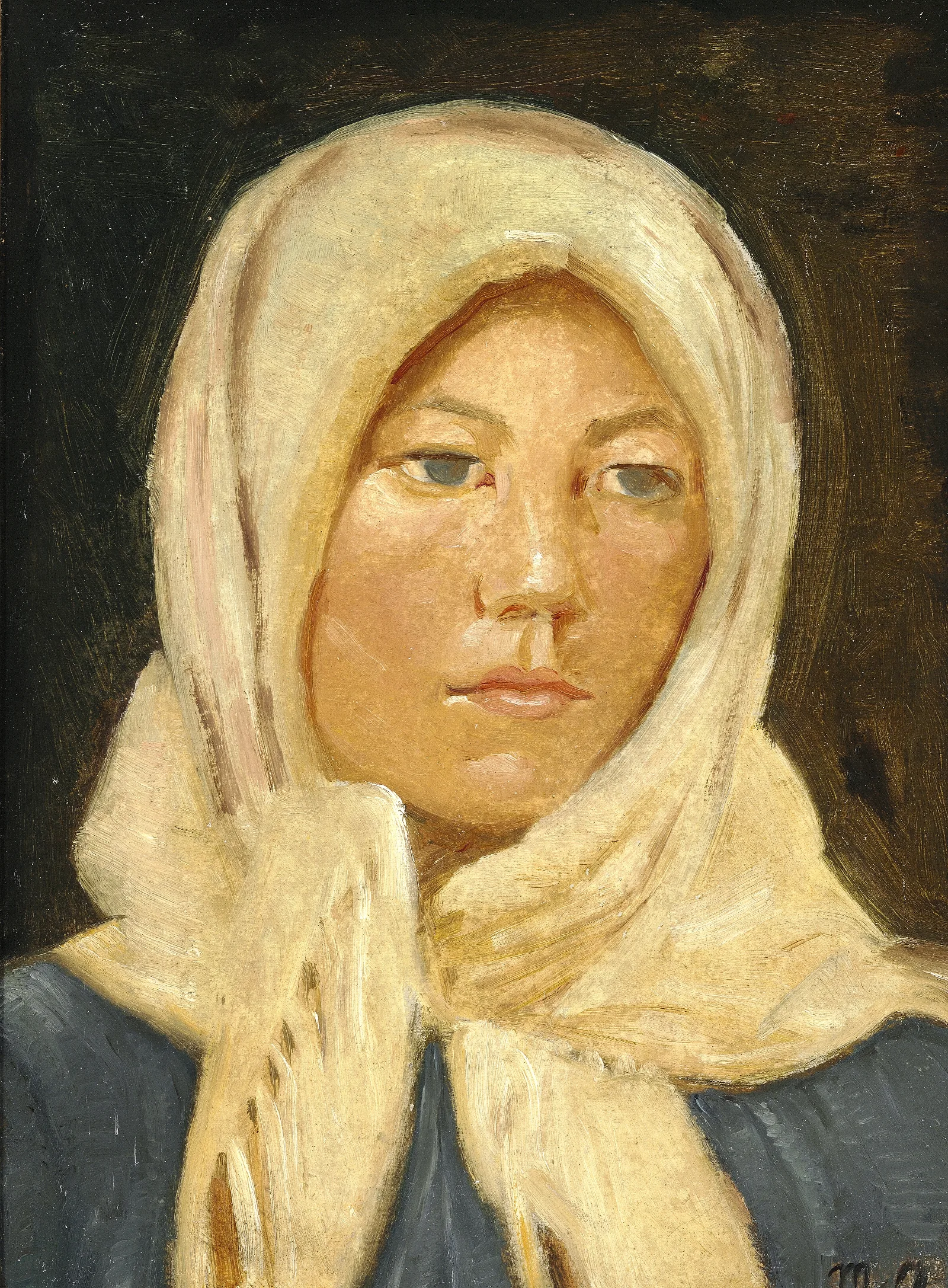 En Ung Skagenspige Med Torklaede Wall Art by Michael Ancher - Canvas Print