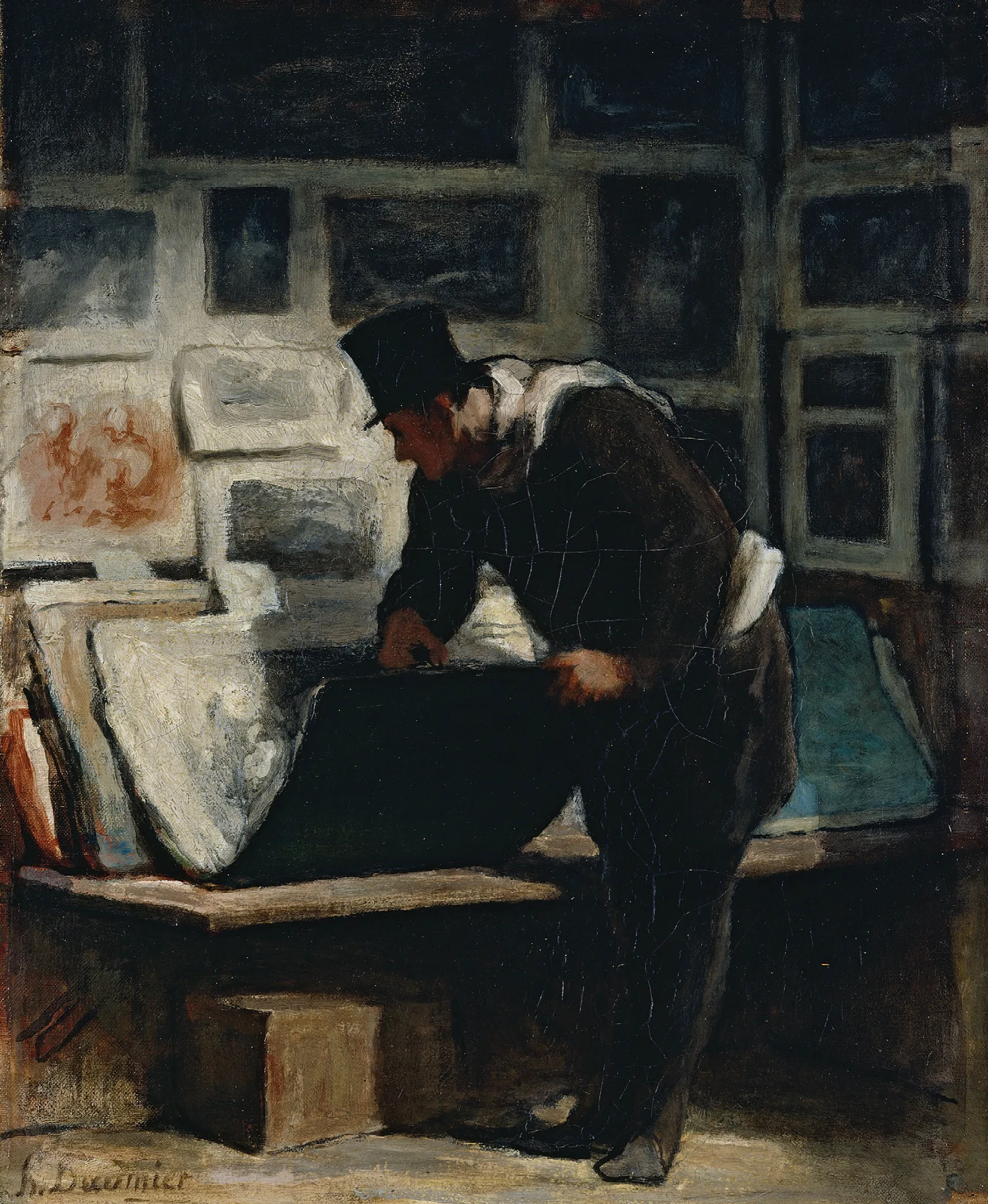Lamateur Destampes Wall Art by Honoré Daumier - Canvas Print