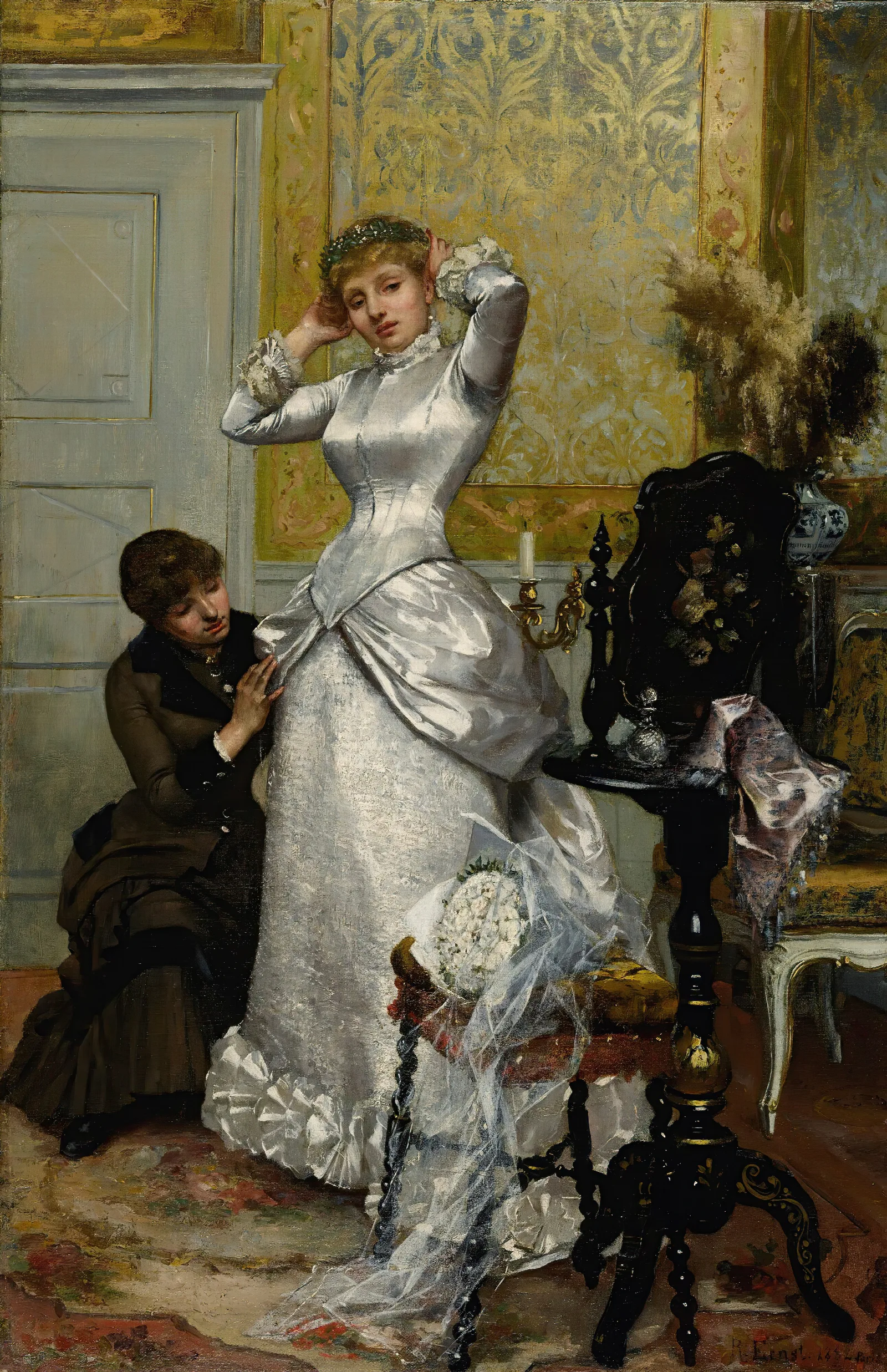 Dressing The Bride 2 Wall Art by Rudolf Ernst - Canvas Print