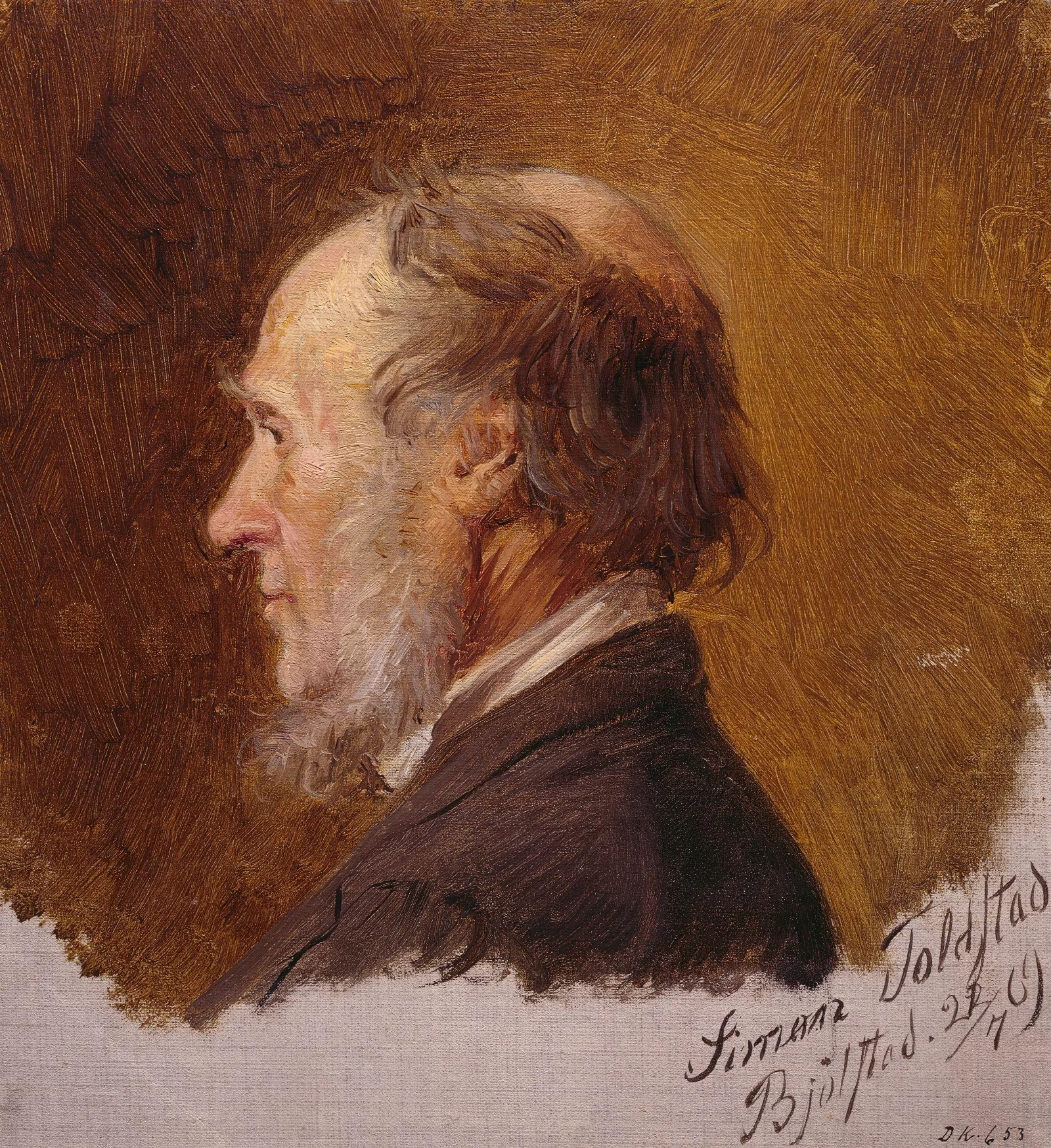 Portrait Of Simon Toldstad Study Wall Art by Adolph Tidemand - Canvas Print