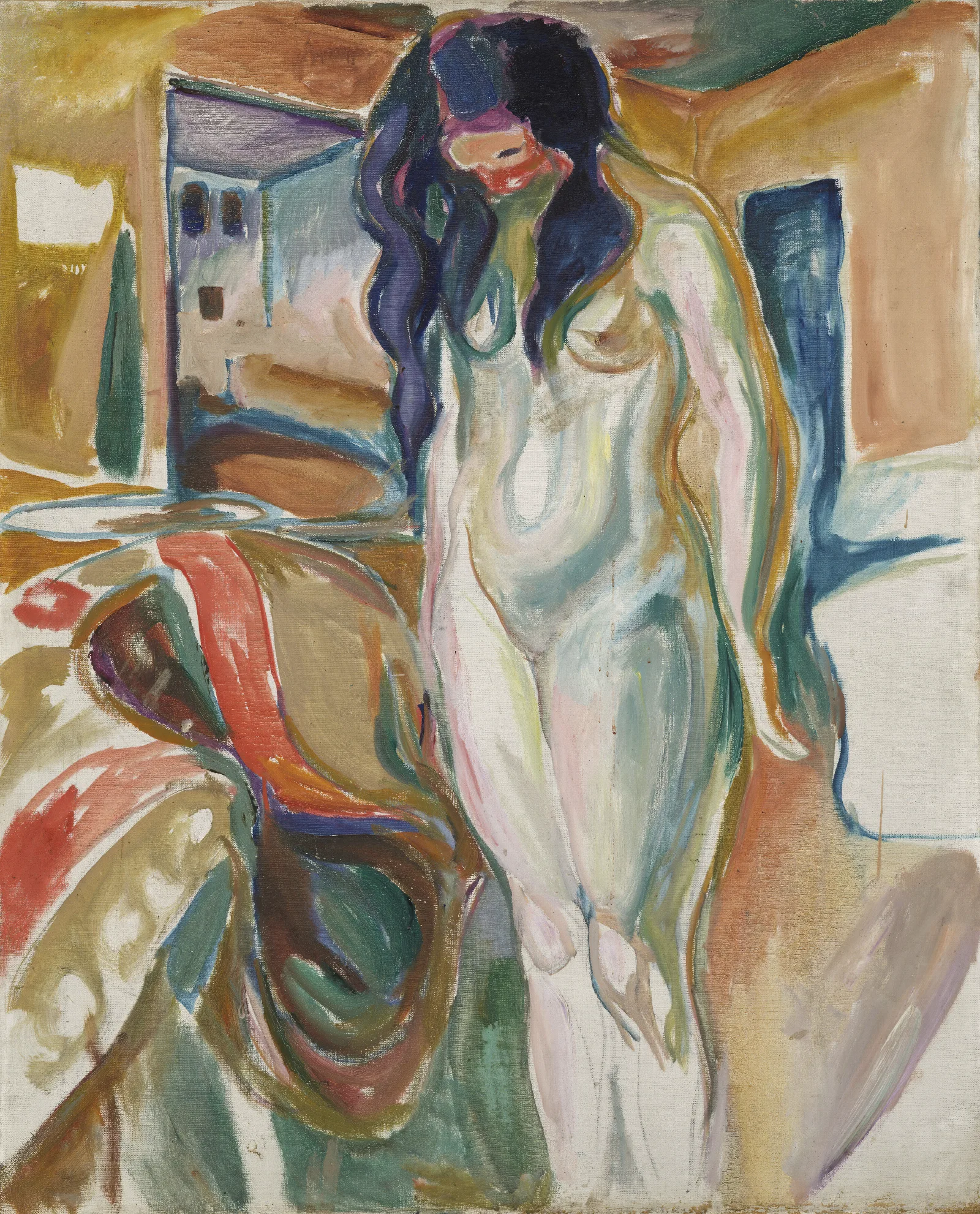 Model By The Wicker Chair Wall Art by Edvard Munch - Canvas Print