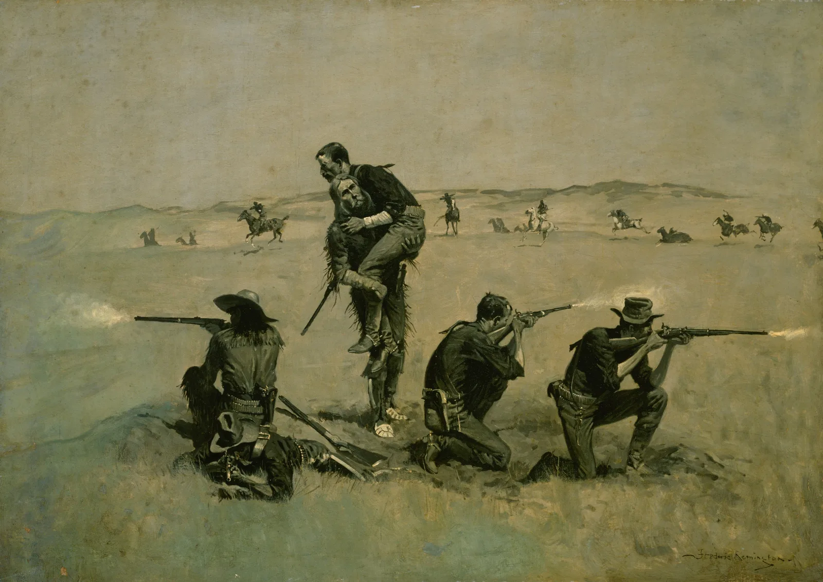 The Last Stand Wall Art by Frederic Remington - Canvas Print