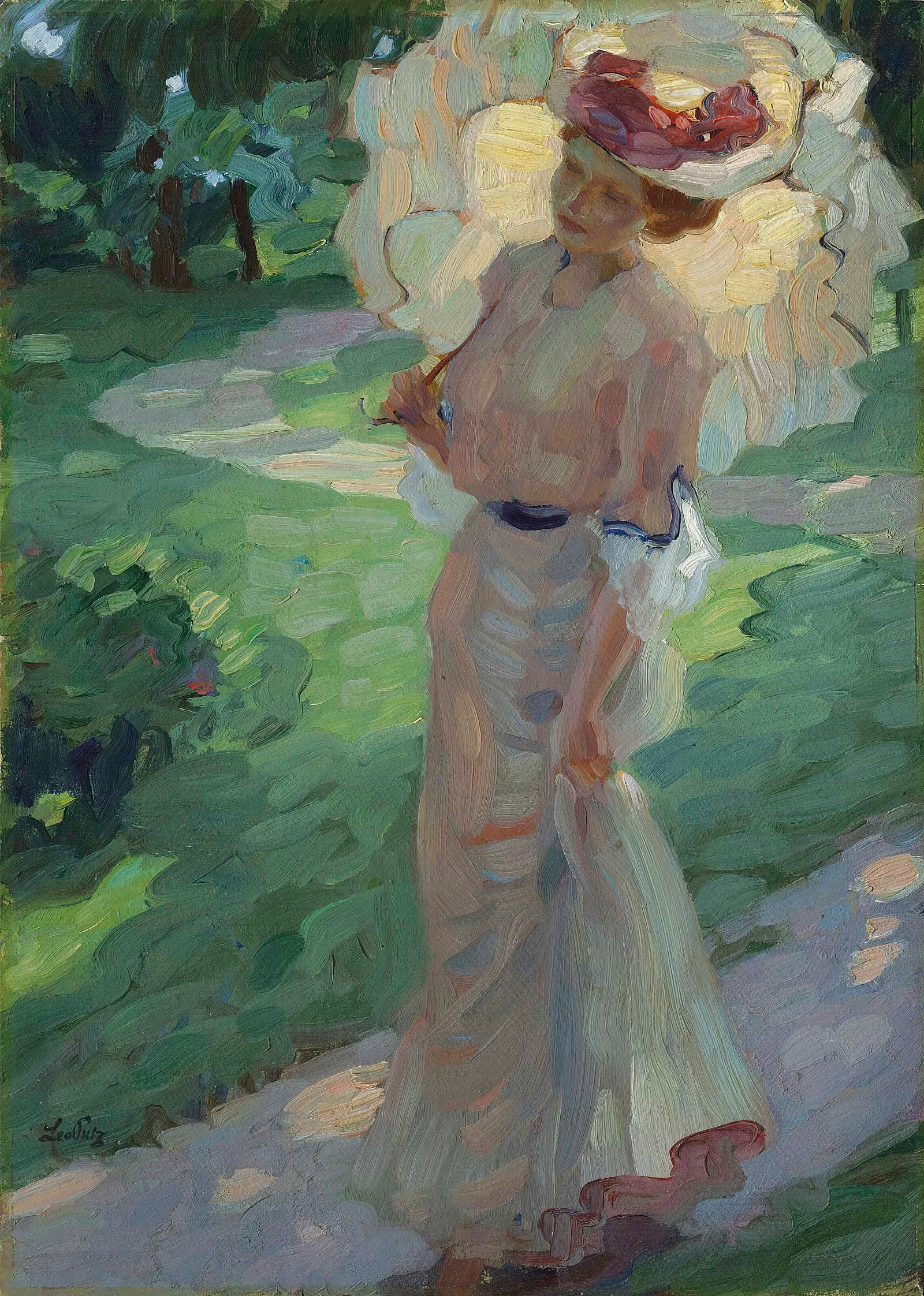 A Summer Day In The Park Wall Art by Leo Putz - Canvas Print