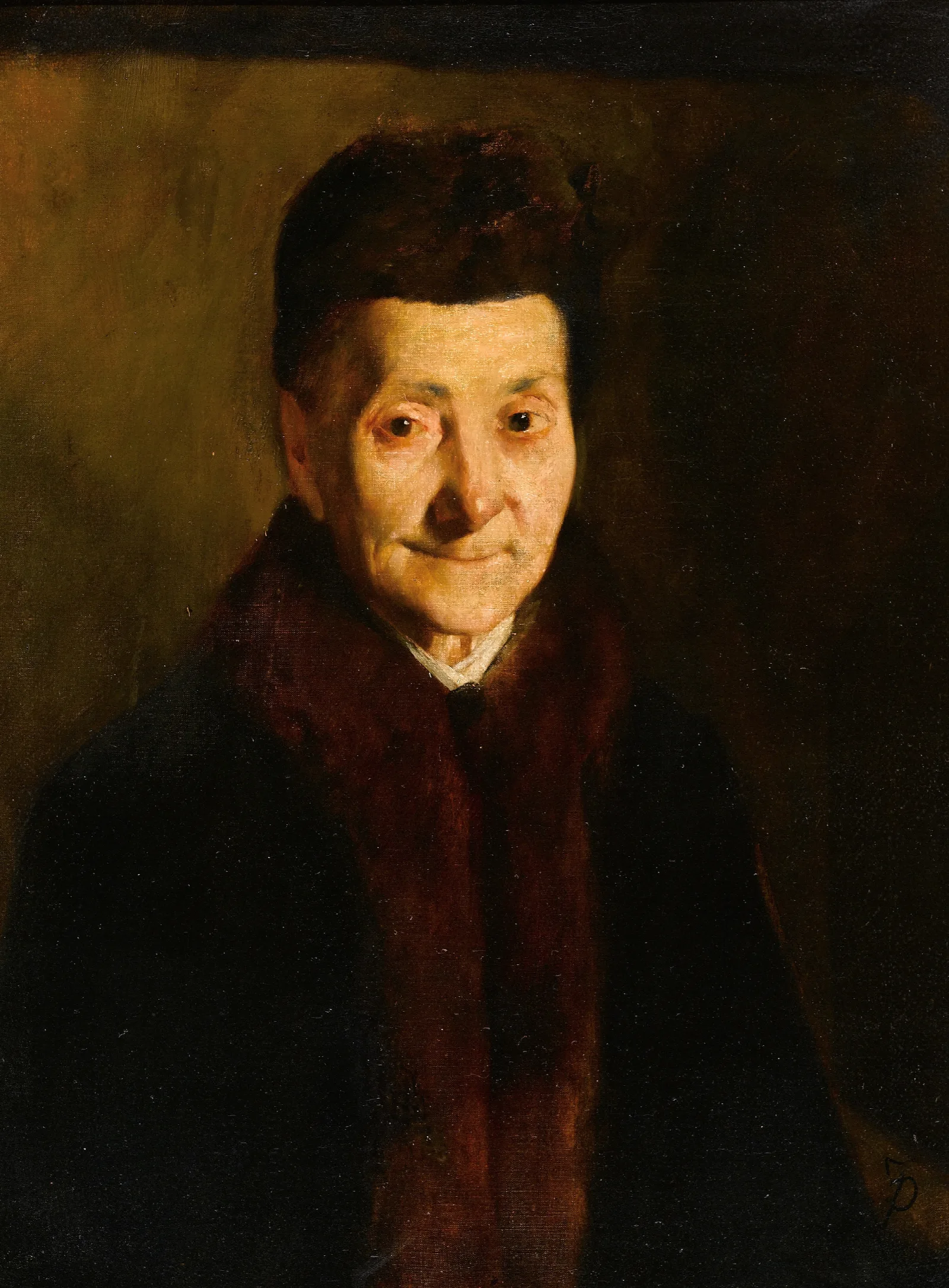 Portrait Of An Old Lady 2 Wall Art by Frank Duveneck - Canvas Print