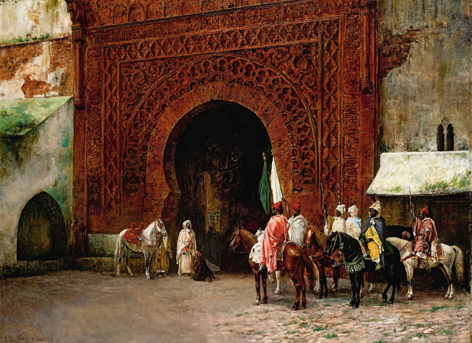 Rabat The Red Gate Wall Art by Edwin Lord Weeks - Canvas Print