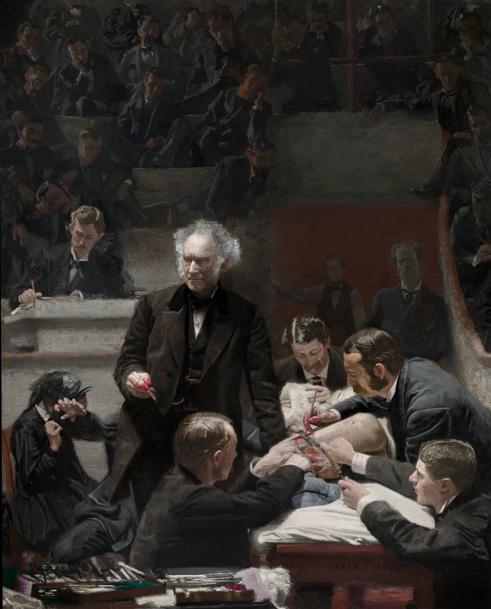 Portrait Of Dr Samuel D Gross The Gross Clinic Wall Art by Thomas Eakins - Canvas Print