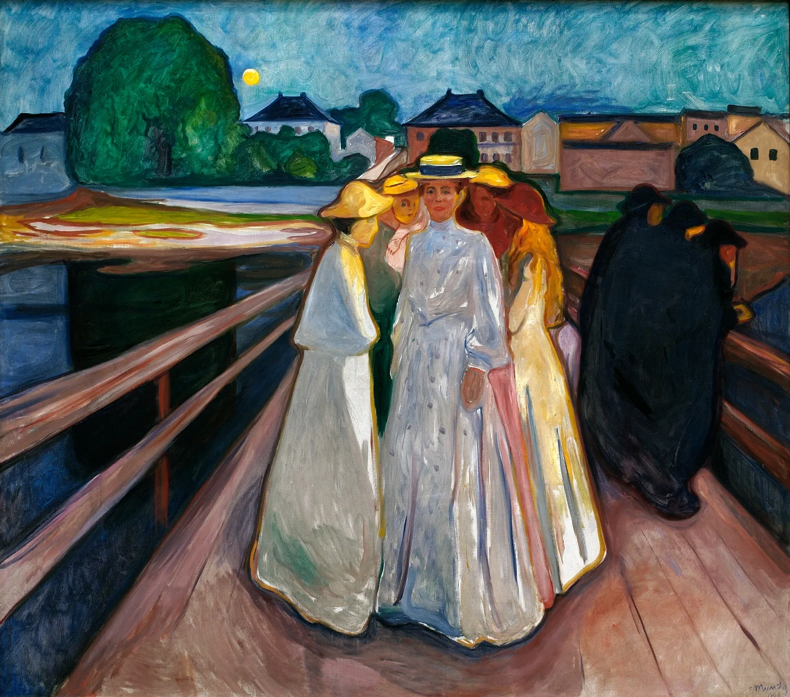 On The Bridge Wall Art by Edvard Munch - Canvas Print