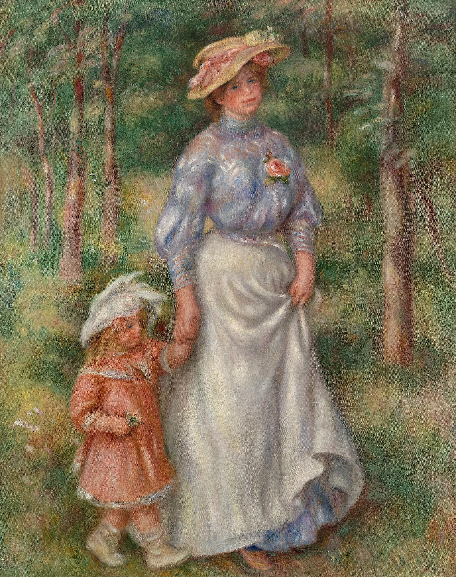 Promenade La Promenade Wall Art by Pierre-Auguste Renoir - Canvas Print