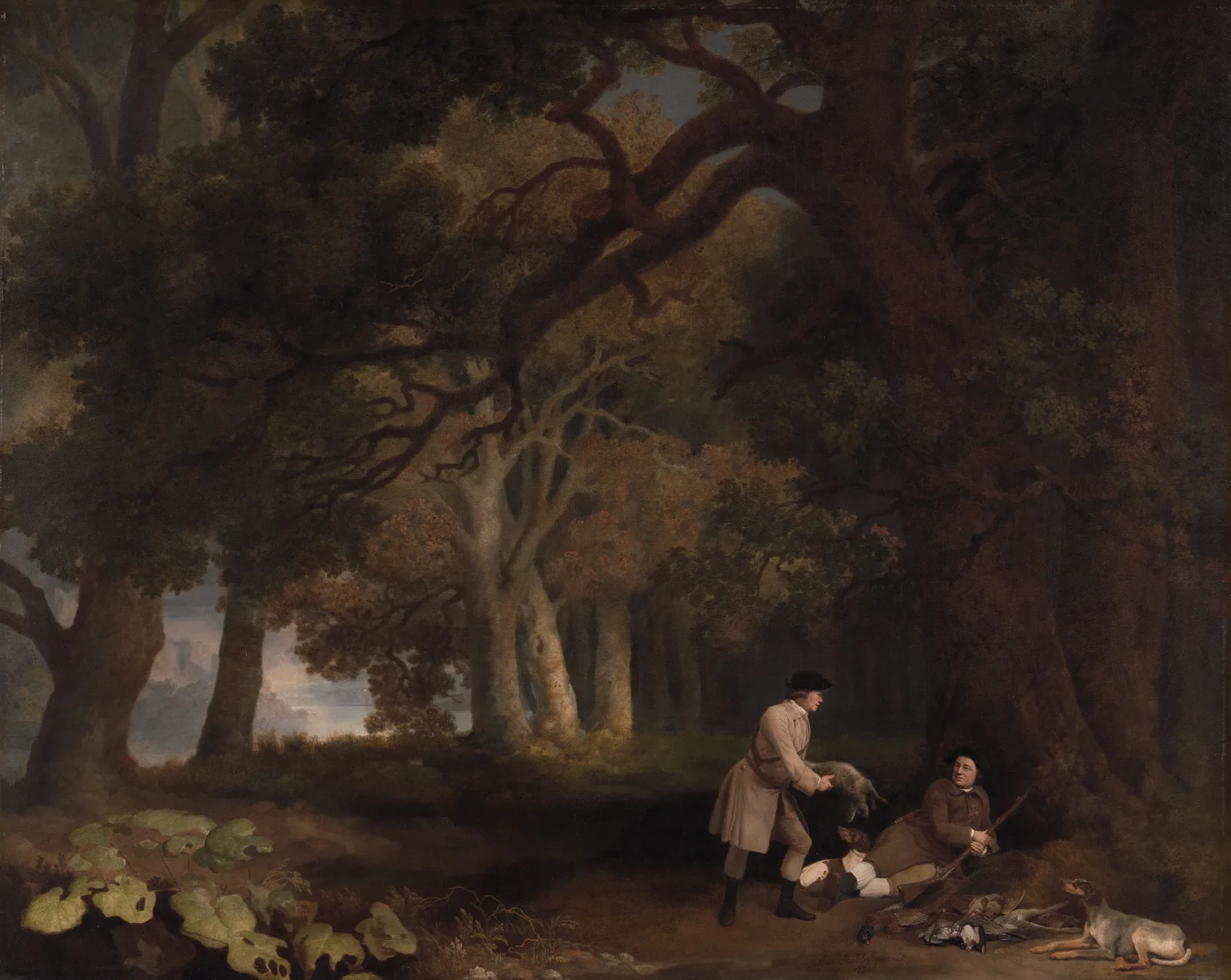 A Repose After Shooting Wall Art by George Stubbs - Canvas Print